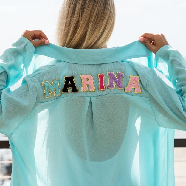 Personalized Patch Swim Cover Up with buttons for Unique & Love | JNSCloth25