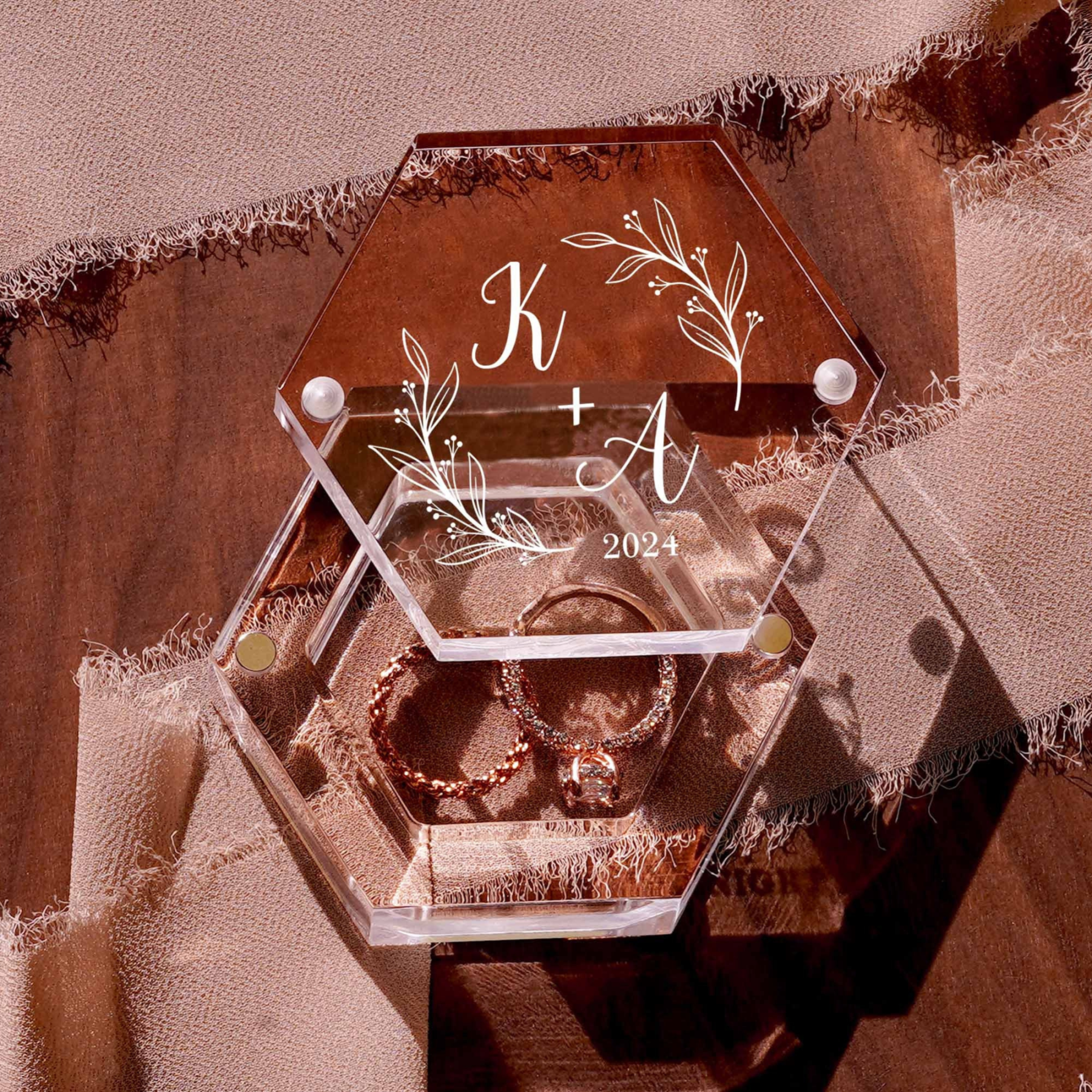 Personalized Wedding Acrylic Ring Box for Unique & Love | JNSDec73