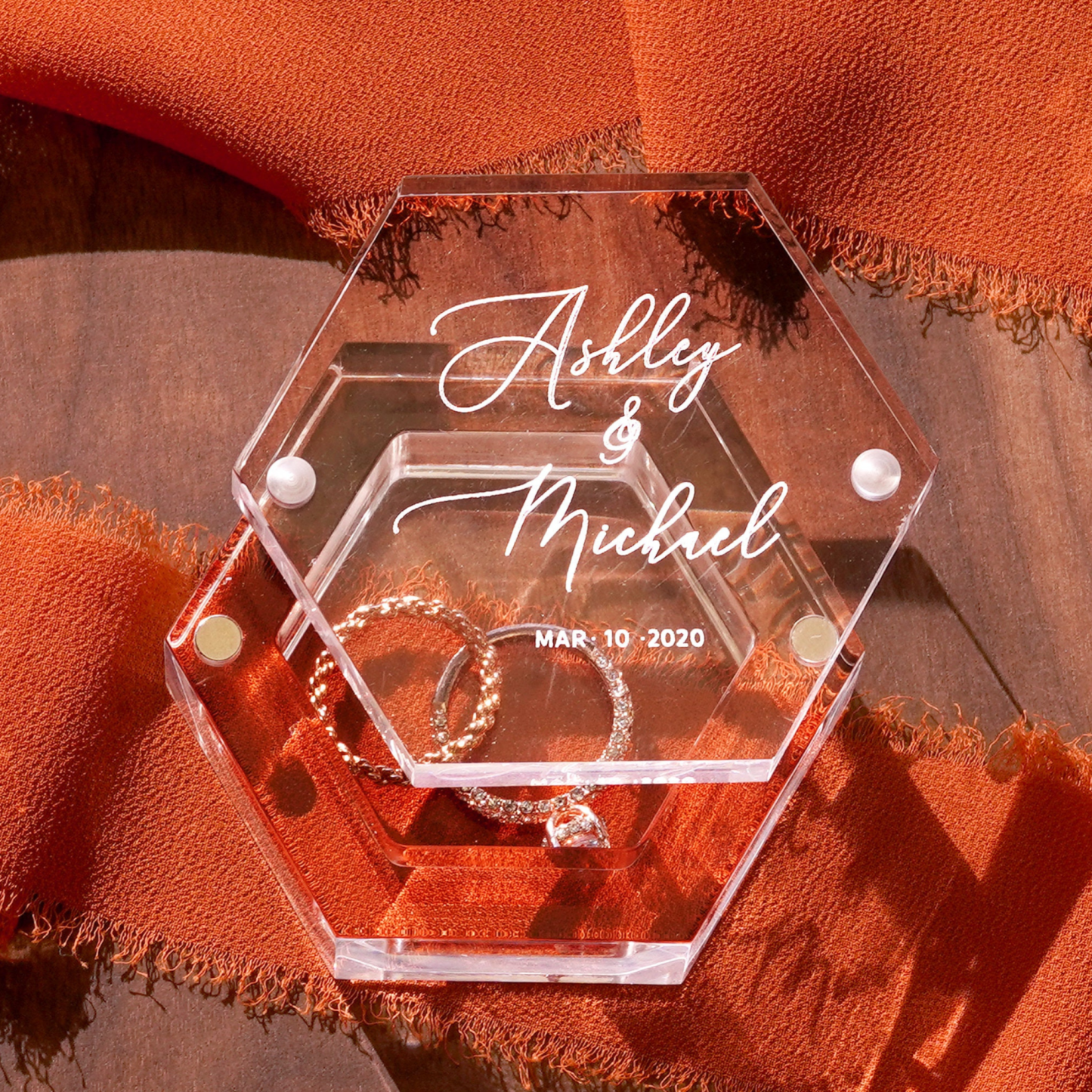 Personalized Wedding Acrylic Ring Box for Unique & Love | JNSDec73