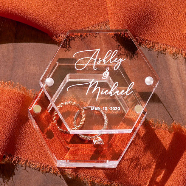 Personalized Wedding Acrylic Ring Box for Unique & Love | JNSDec73