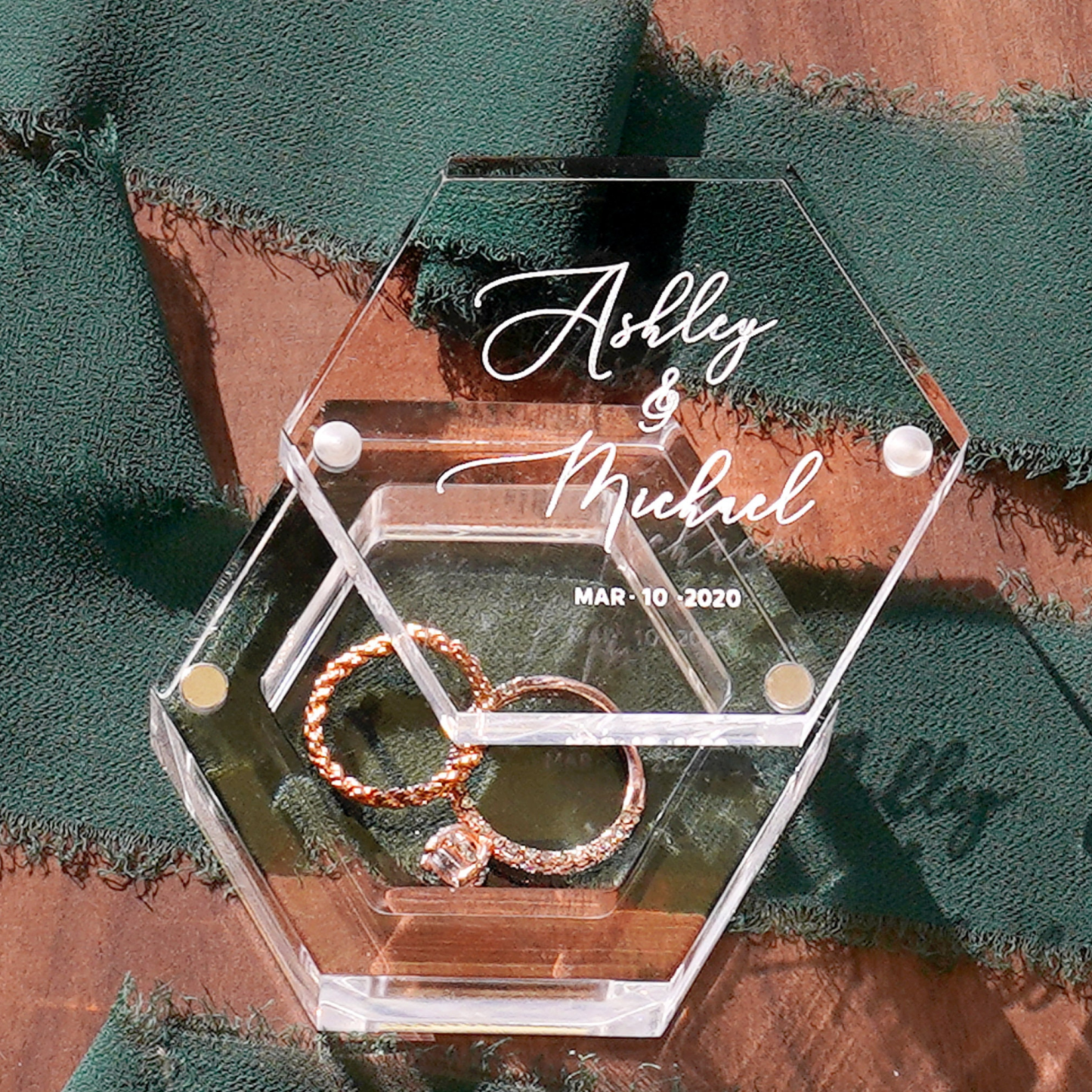 Personalized Wedding Acrylic Ring Box for Unique & Love | JNSDec73