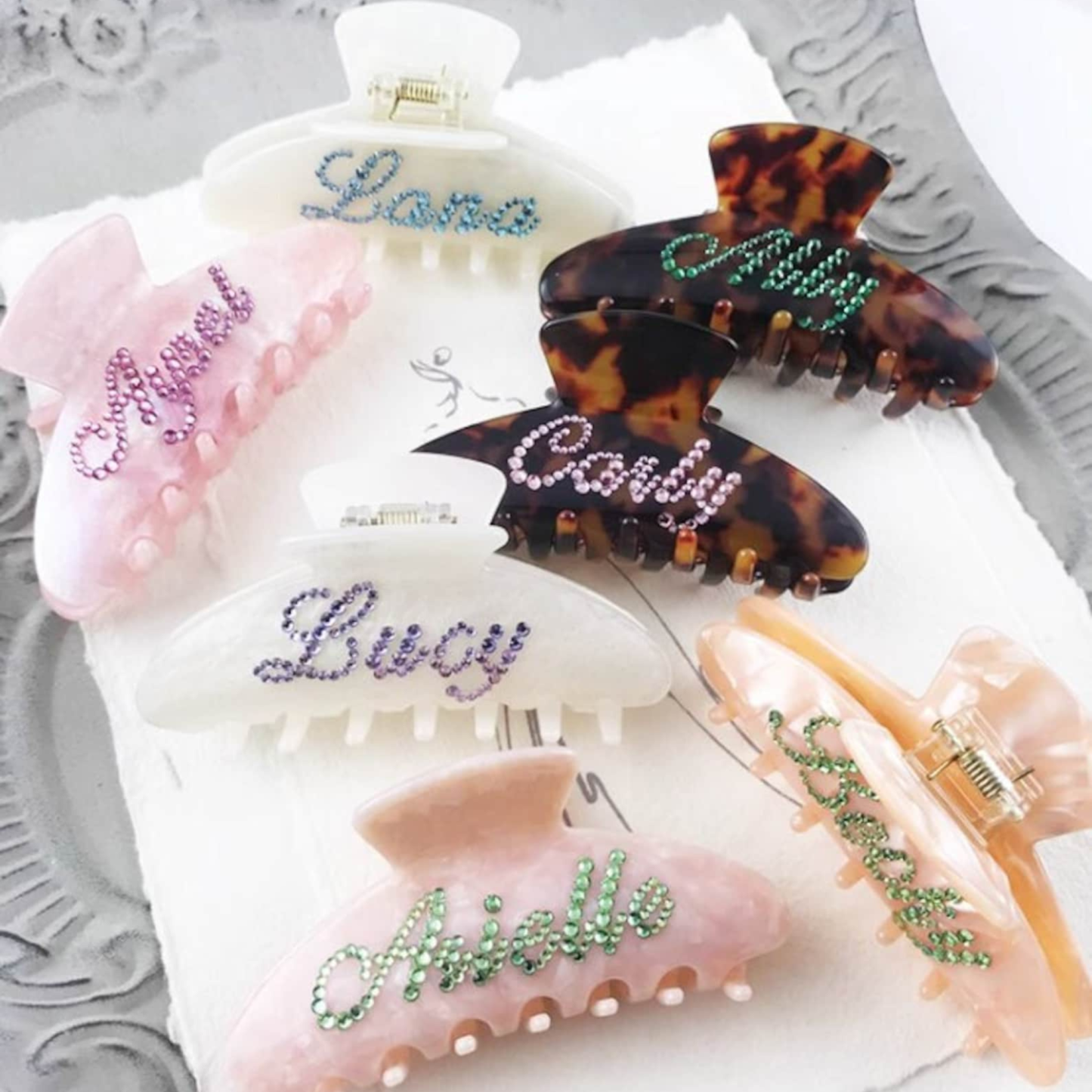 Personalized Rhinestone Name Hair Claw Clips | JNSDec77