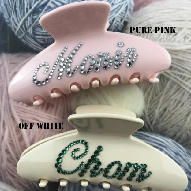Personalized Rhinestone Name Hair Claw Clips | JNSDec77