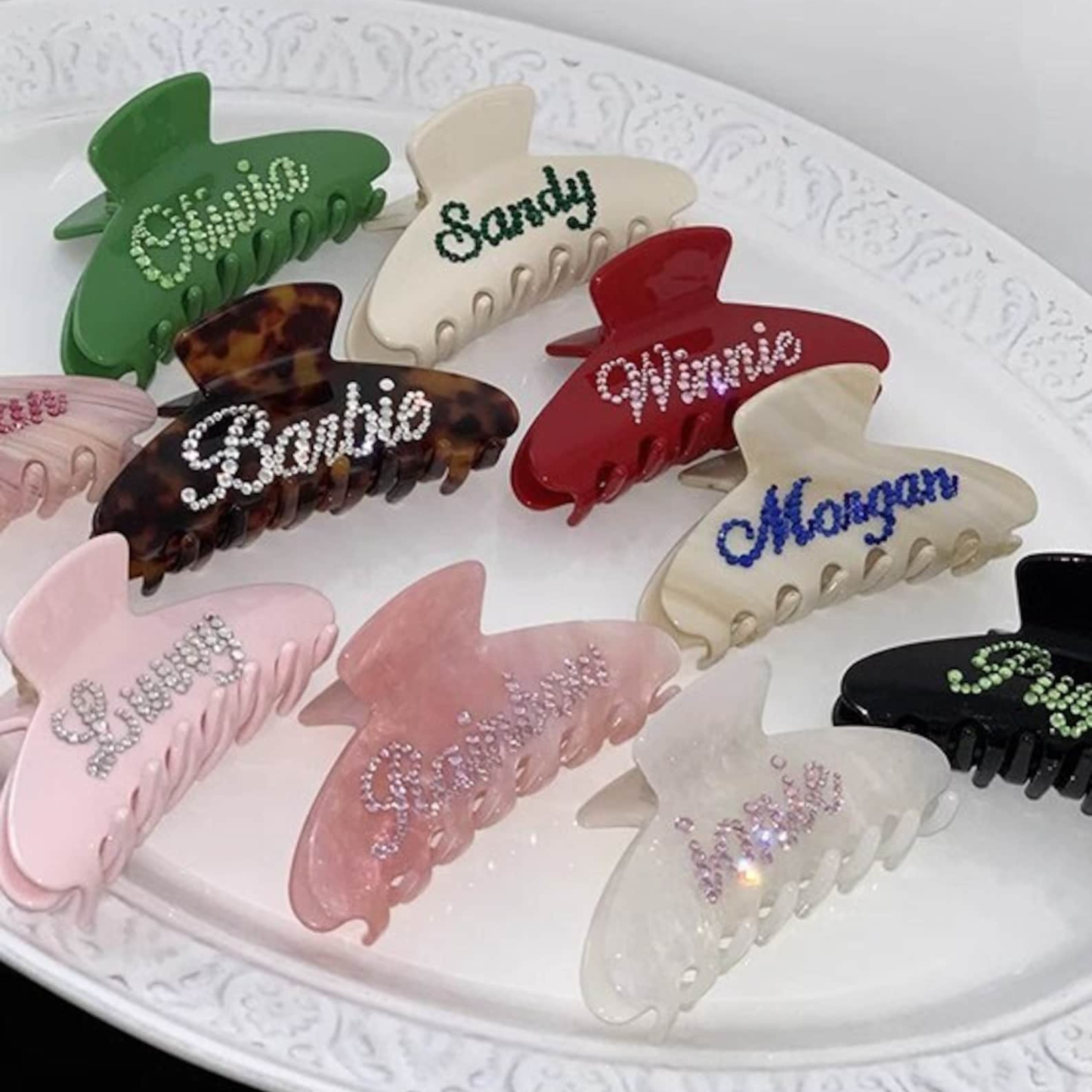 Personalized Rhinestone Name Hair Claw Clips | JNSDec77