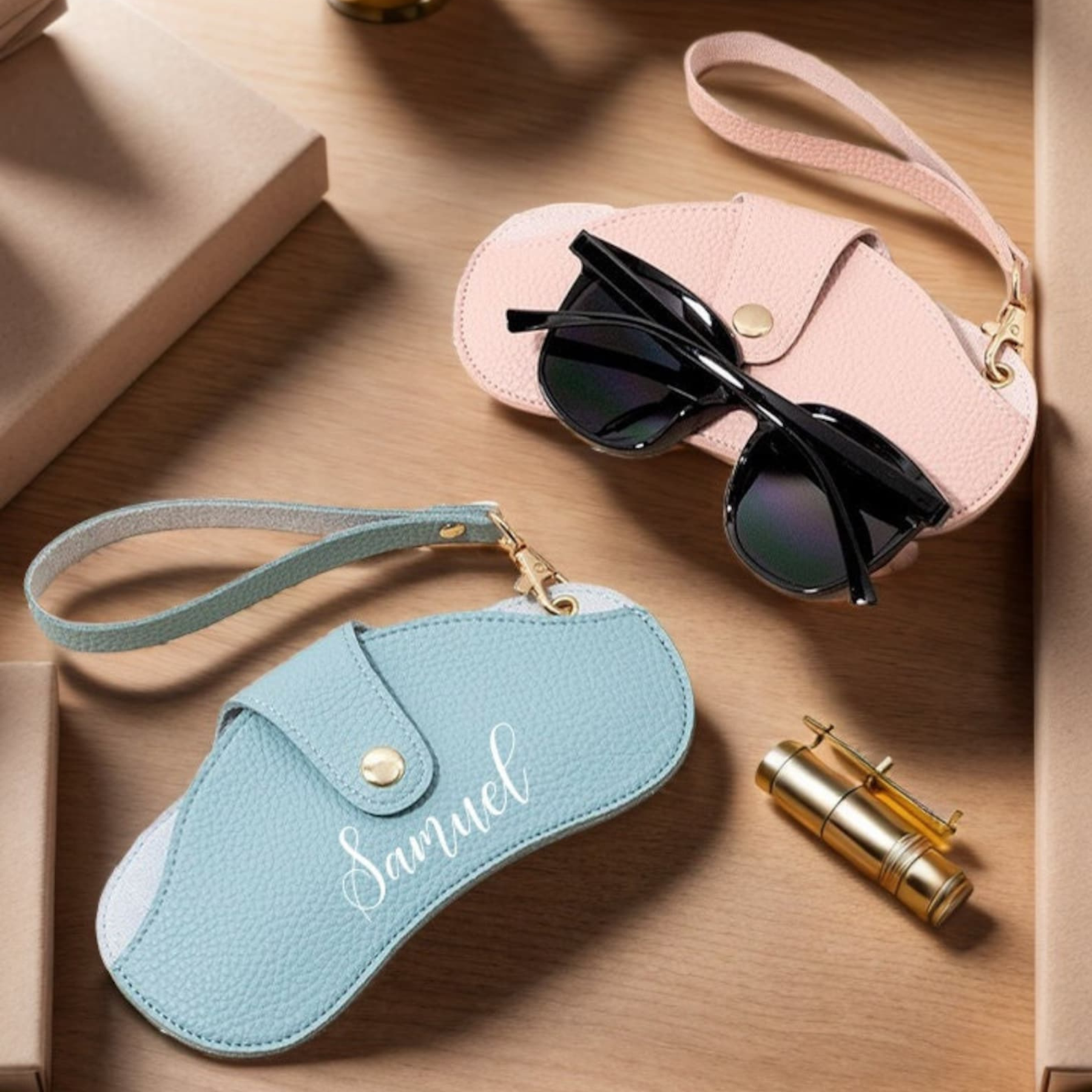 Personalized Name Leather Glasses Case for Unique & Love | JNSBag41