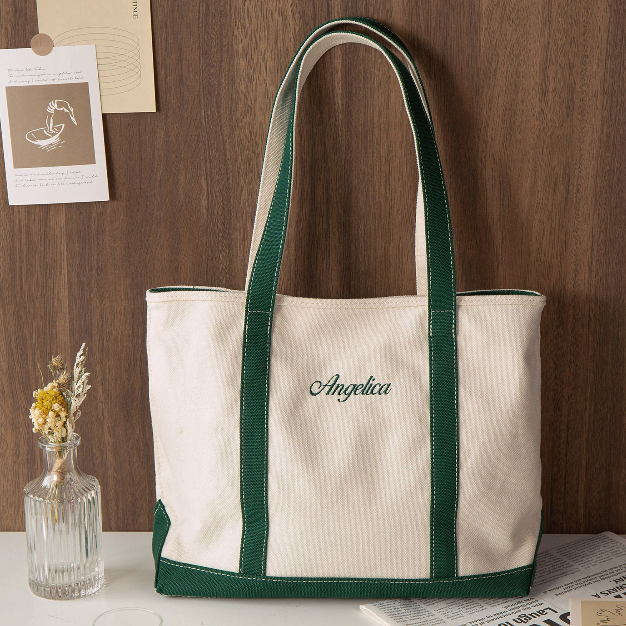 Personalized Name Embroidered Canvas Tote Bag for Unique & Love | JNSBag42