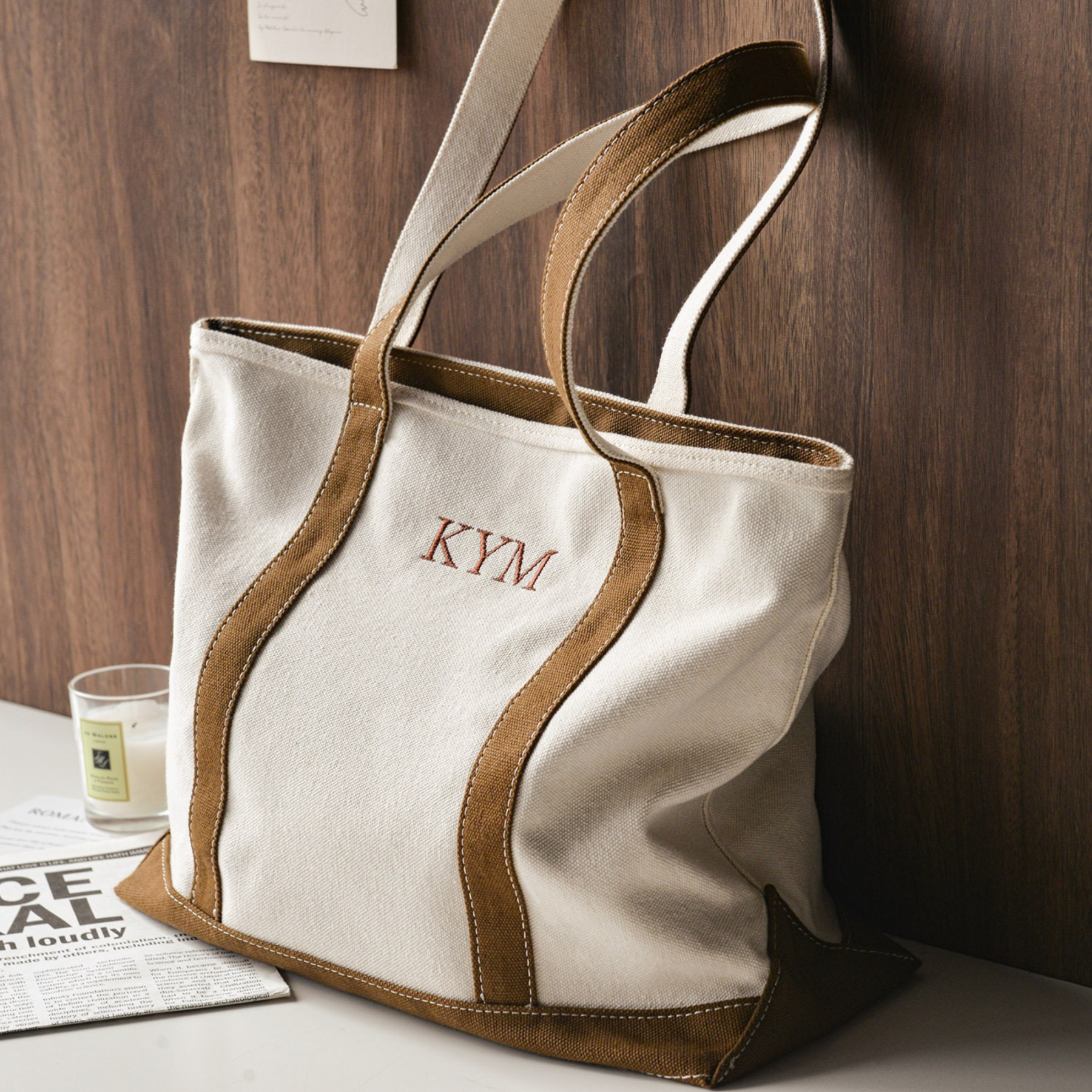 Personalized Name Embroidered Canvas Tote Bag for Unique & Love | JNSBag42