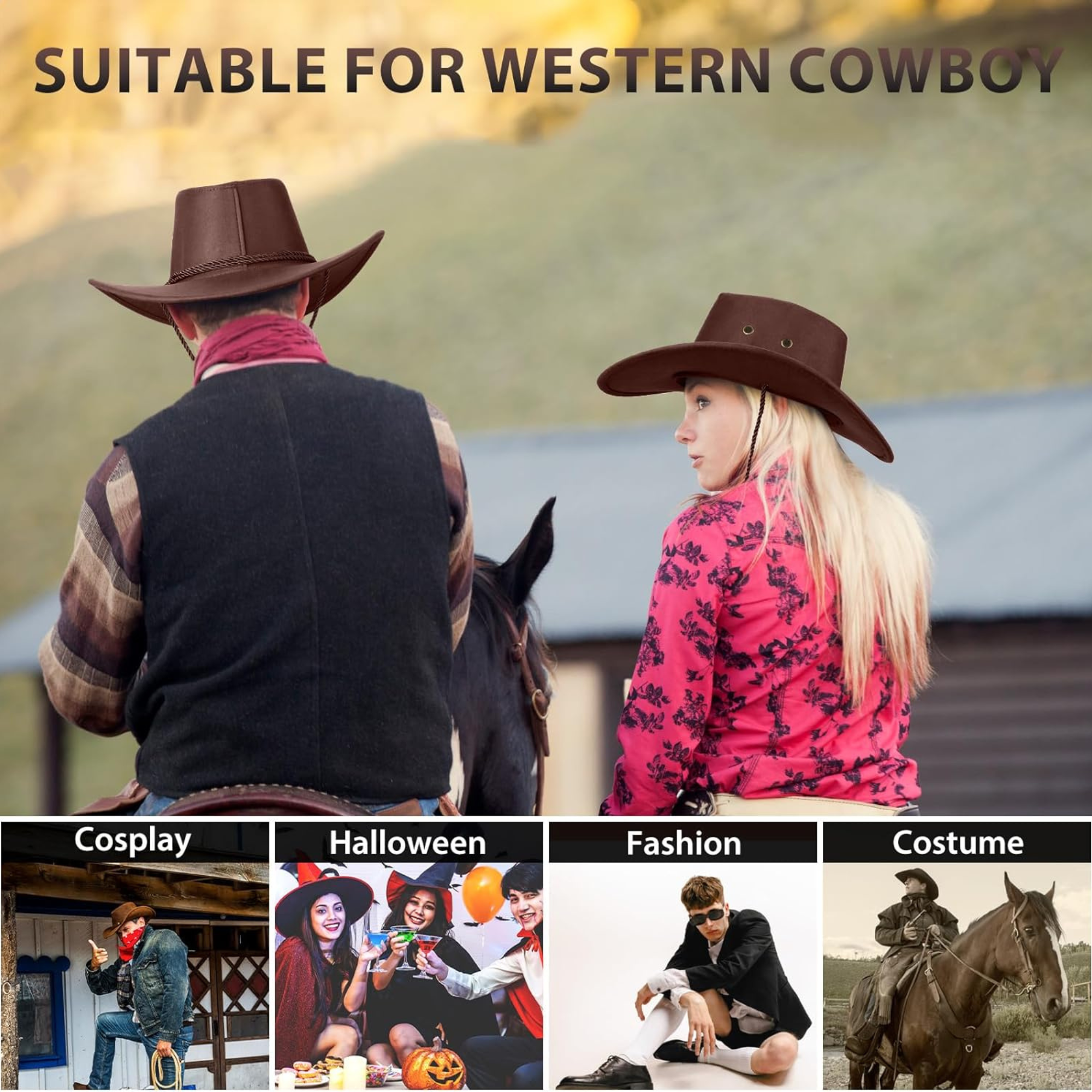 Personalized Leather Patch Cowboy Hat for Unique & Love | JNSHat06