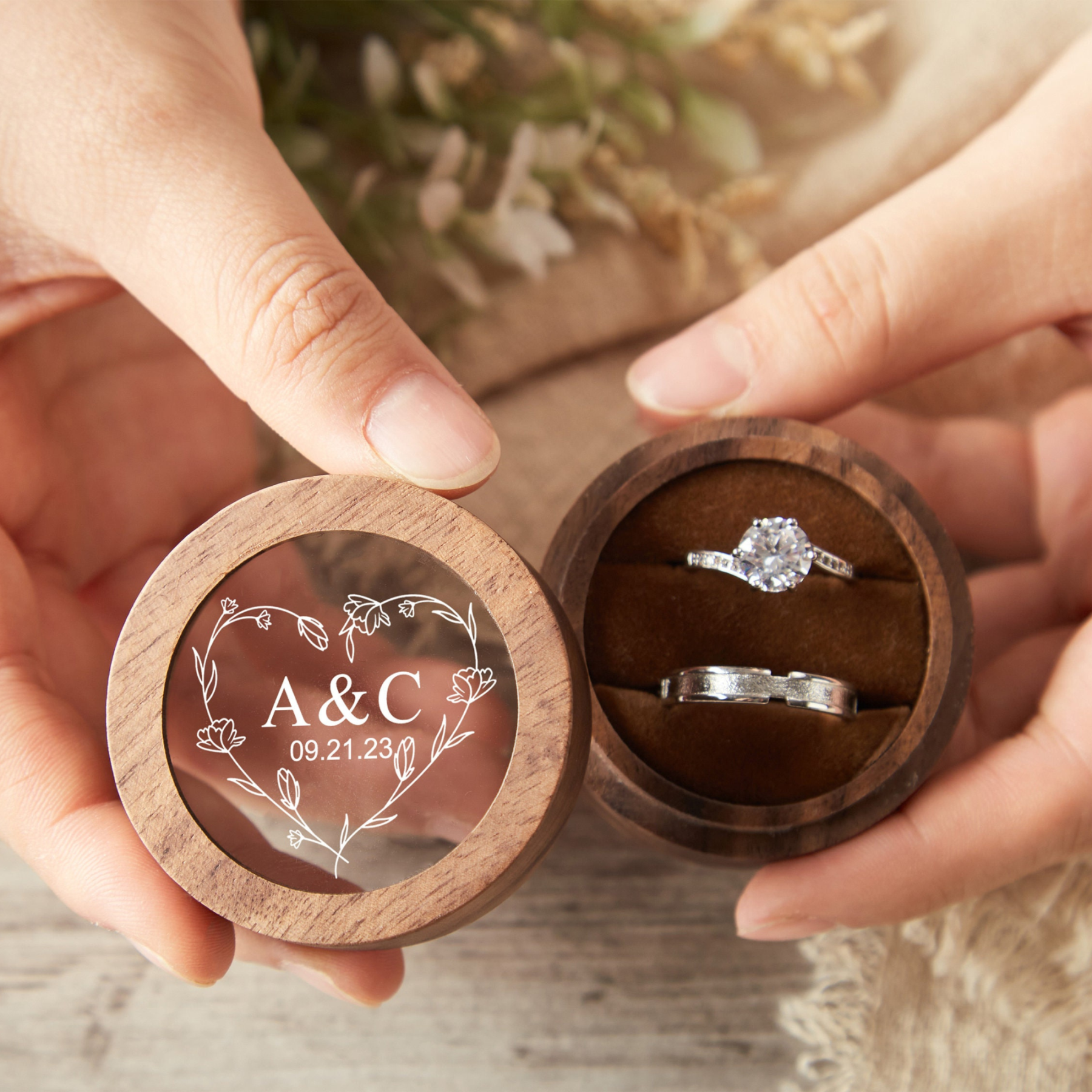 Personalized Wood Ring Box for Unique & Love | JNSDec86