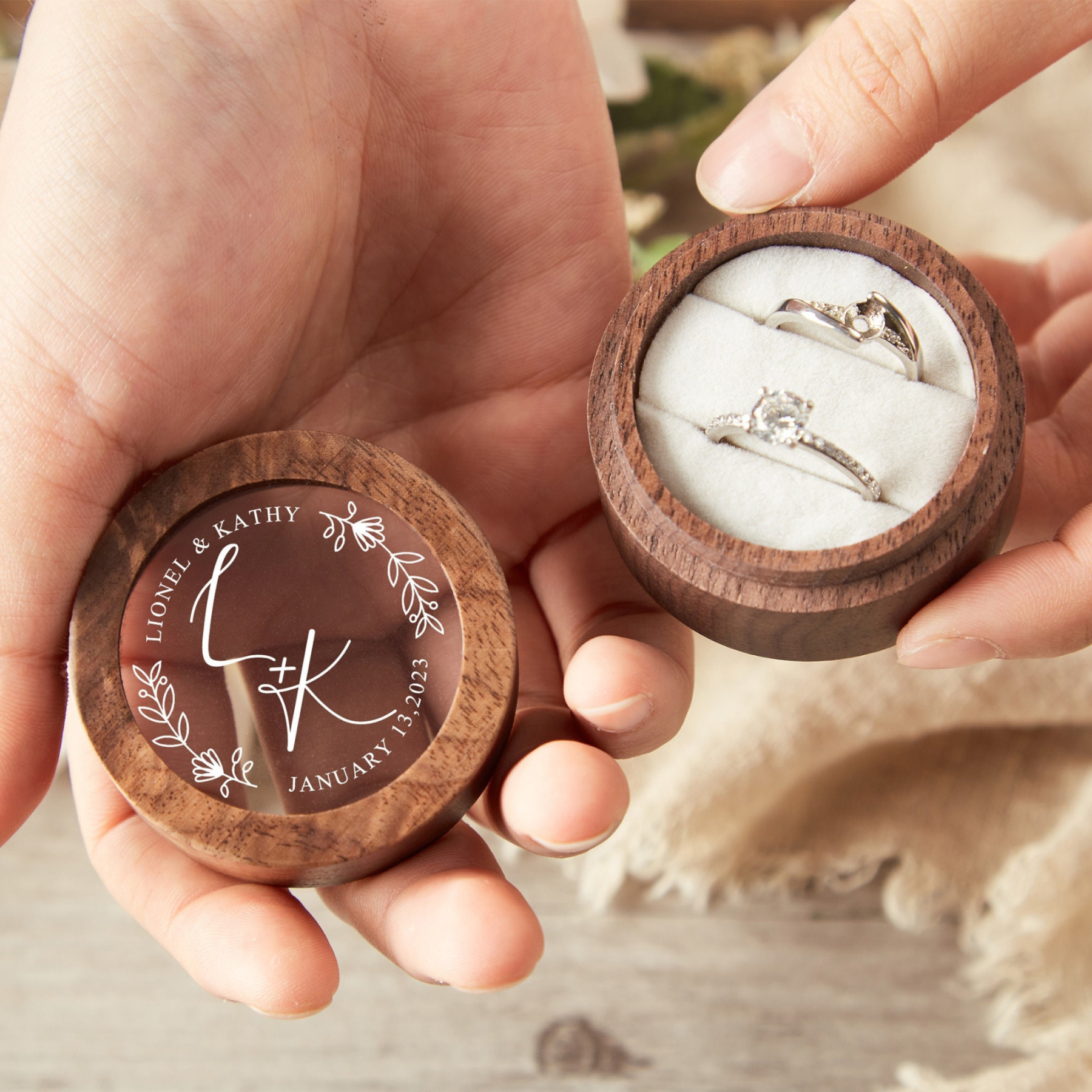 Personalized Wood Ring Box for Unique & Love | JNSDec86