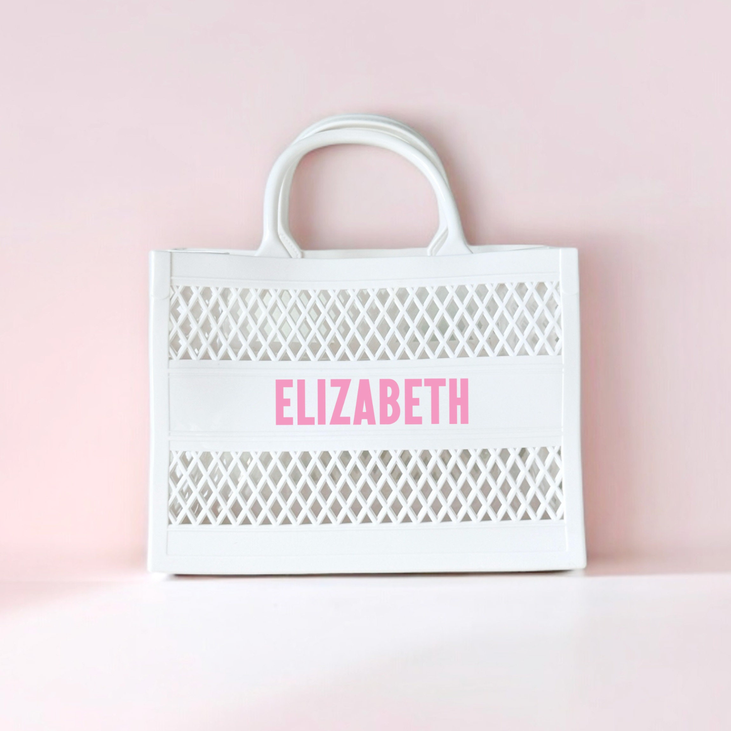 Personalized Name Color Jelly Beach Tote Bag | JNSBag52