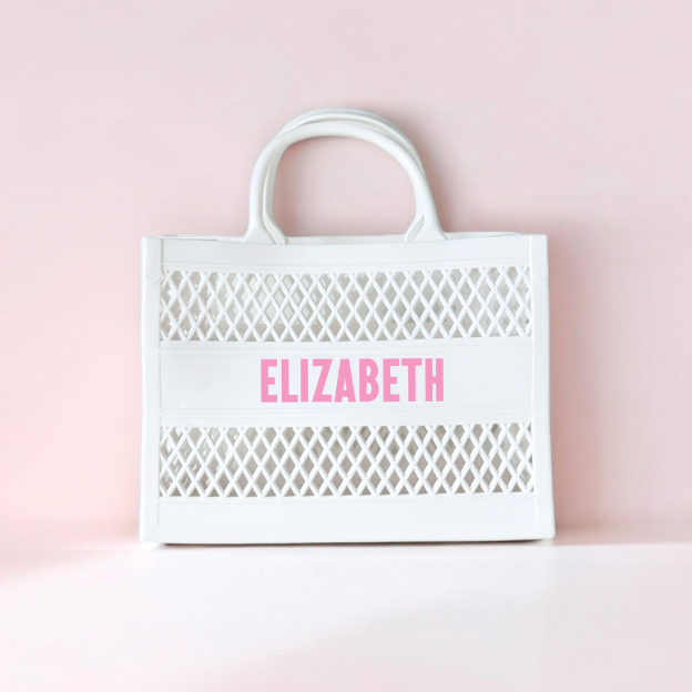 Personalized Name Color Jelly Beach Tote Bag | JNSBag52