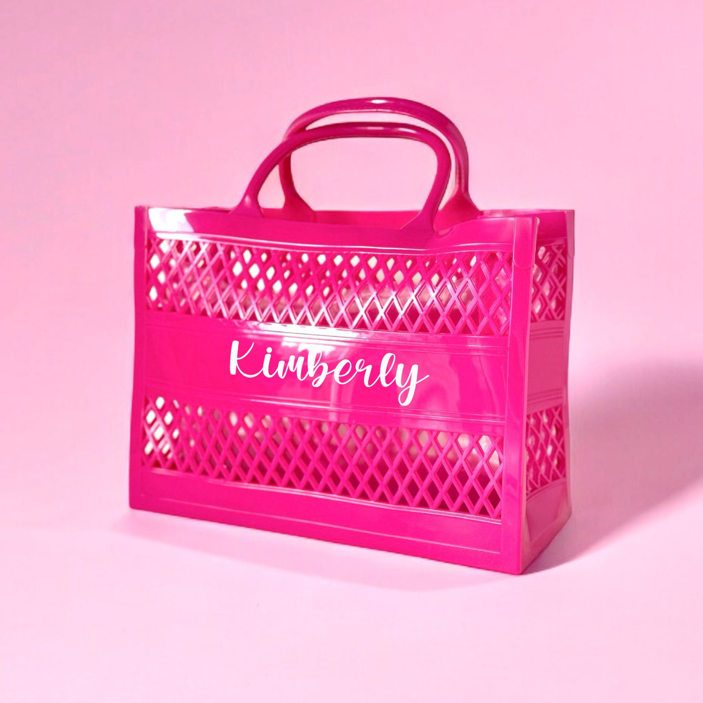 Personalized Name Color Jelly Beach Tote Bag | JNSBag52