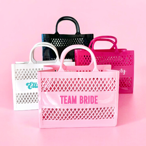 Personalized Name Color Jelly Beach Tote Bag | JNSBag52