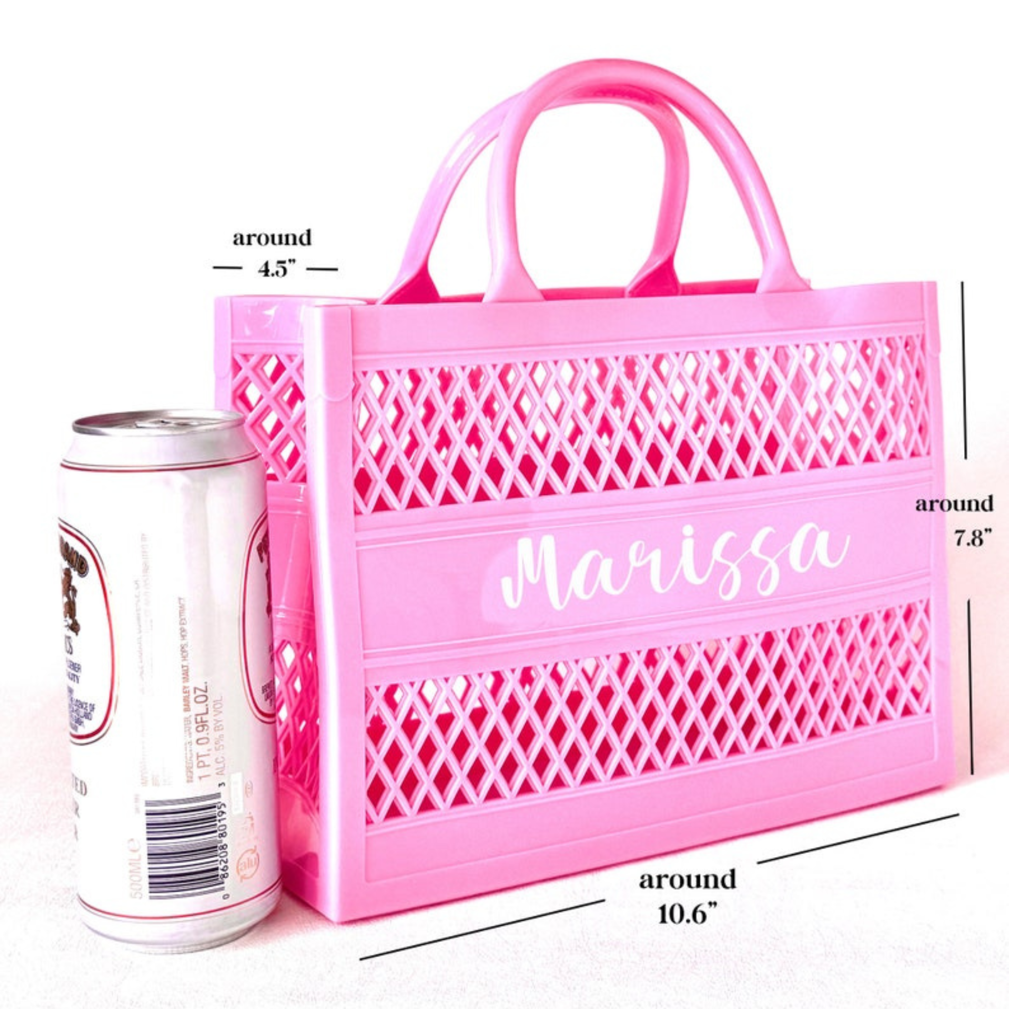 Personalized Name Color Jelly Beach Tote Bag | JNSBag52