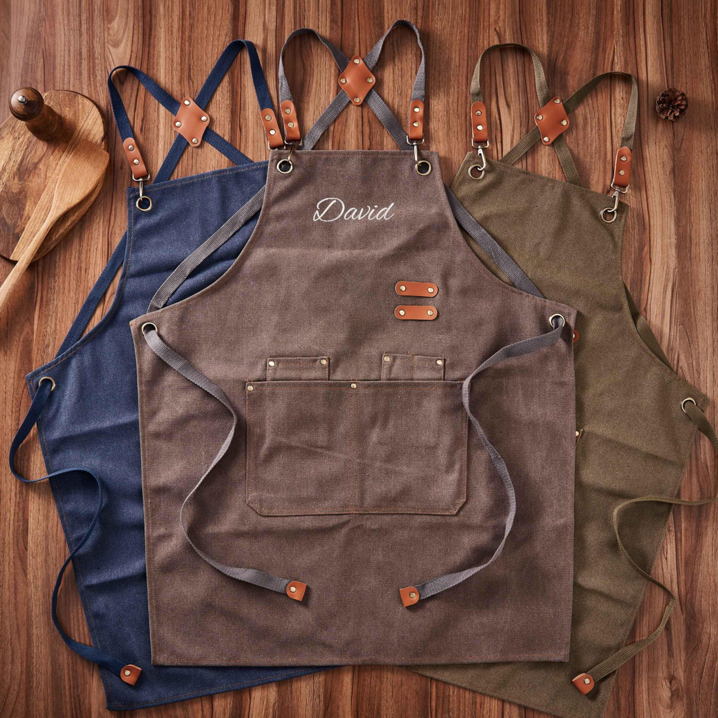 Personalized Name Embroidered Canvas Apron | JNSCloth35