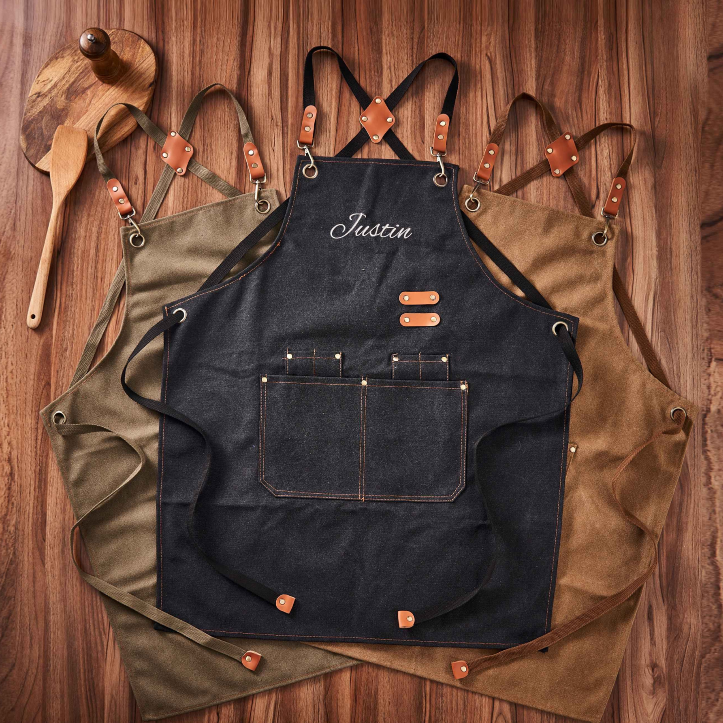 Personalized Name Embroidered Canvas Apron | JNSCloth35