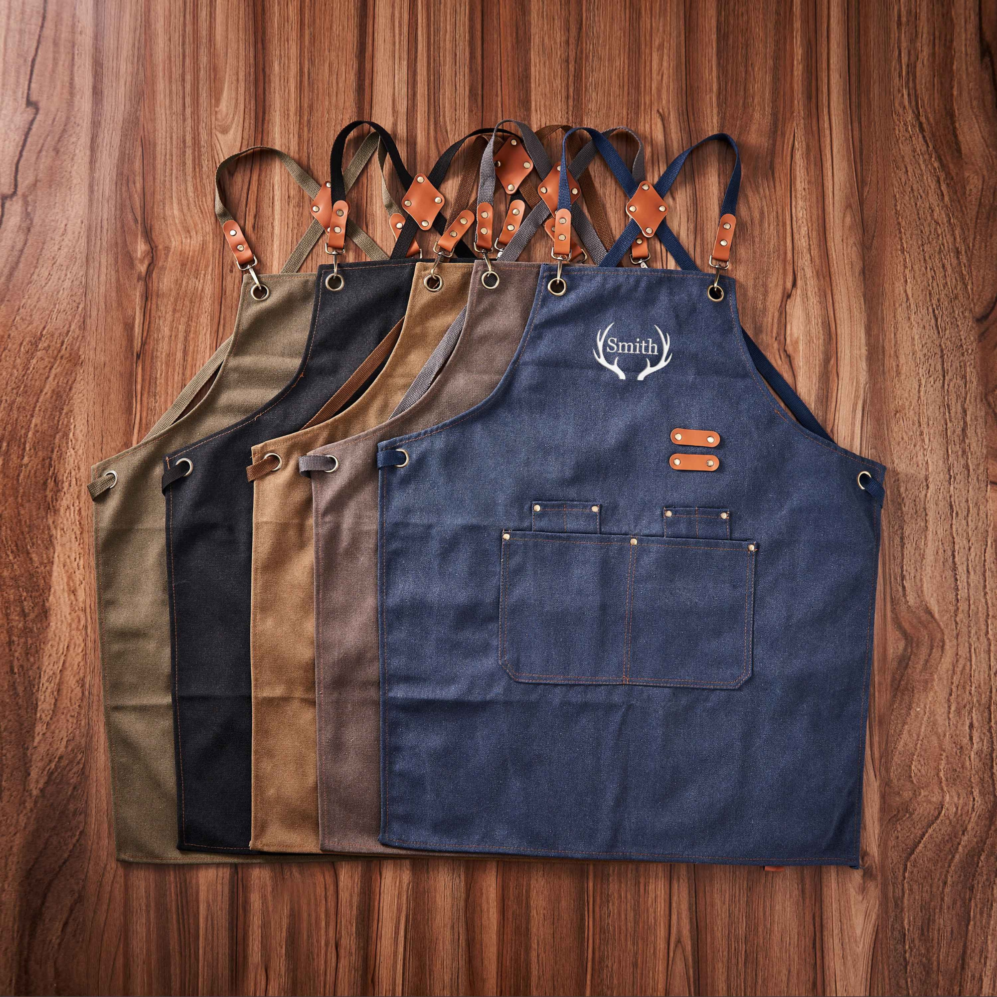 Personalized Name Embroidered Canvas Apron | JNSCloth35