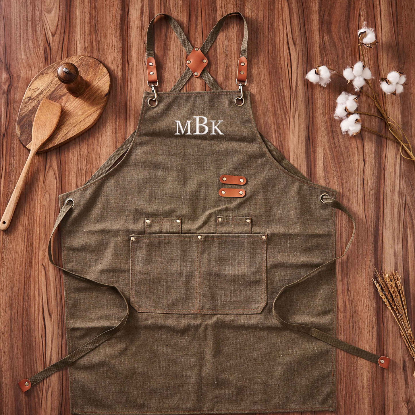 Personalized Name Embroidered Canvas Apron | JNSCloth35