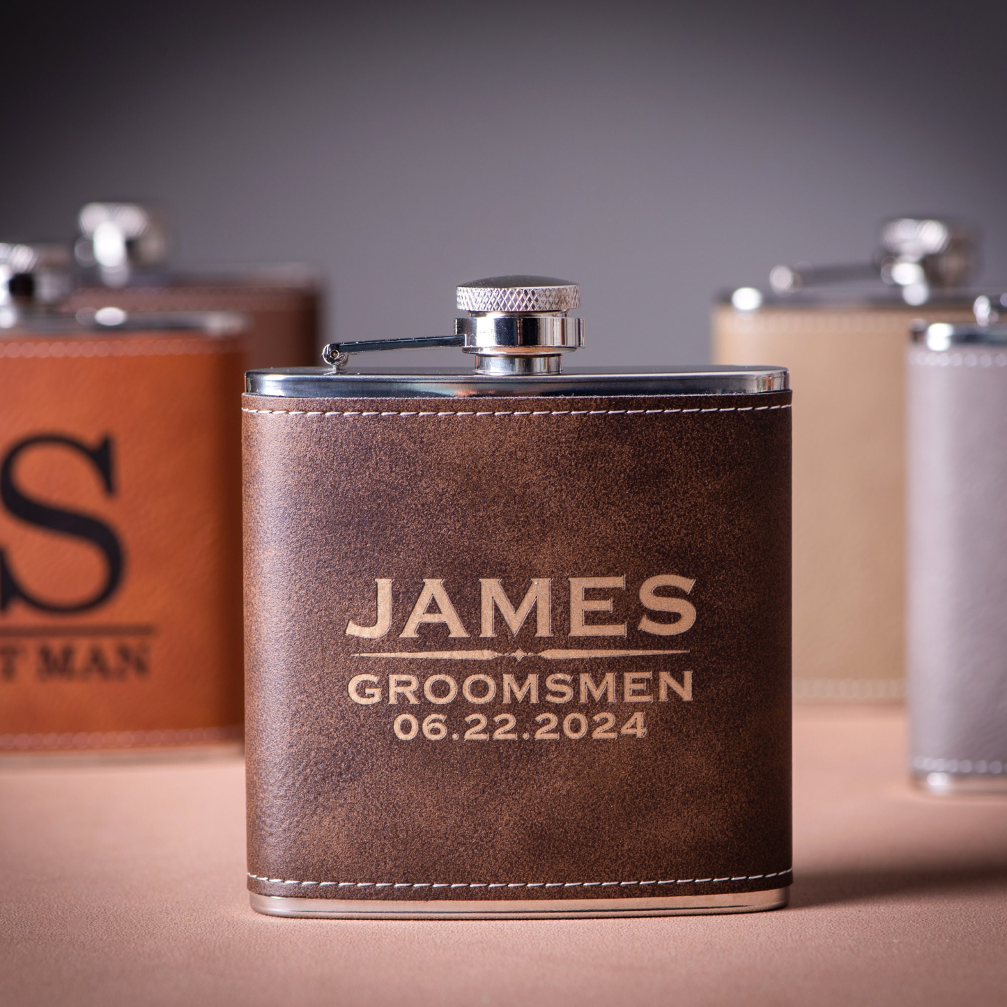 Personalized Monogrammed Leather Flask for Unique & Love | JNSDec99