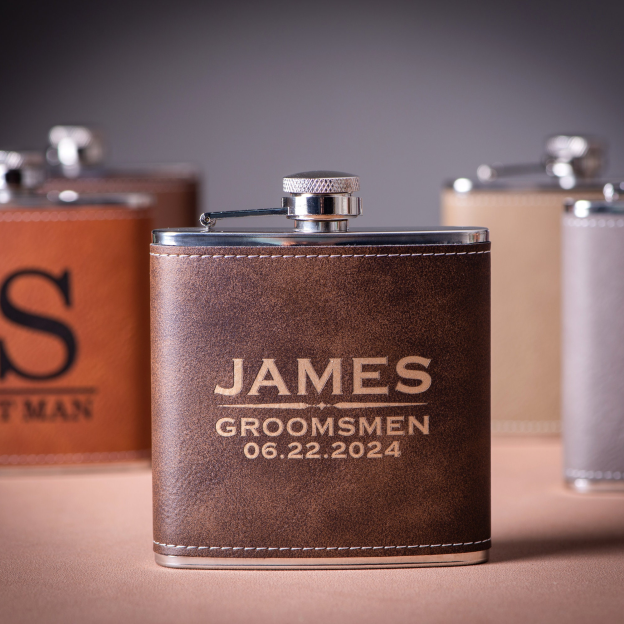 Personalized Monogrammed Leather Flask for Unique & Love | JNSDec99