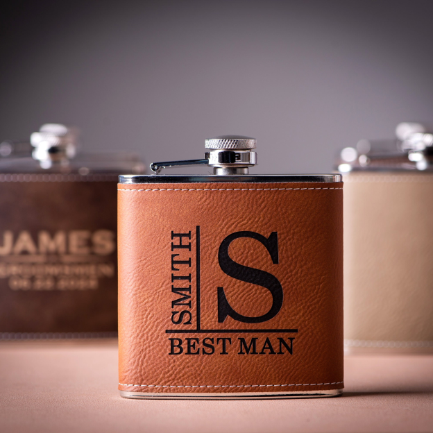 Personalized Monogrammed Leather Flask for Unique & Love | JNSDec99