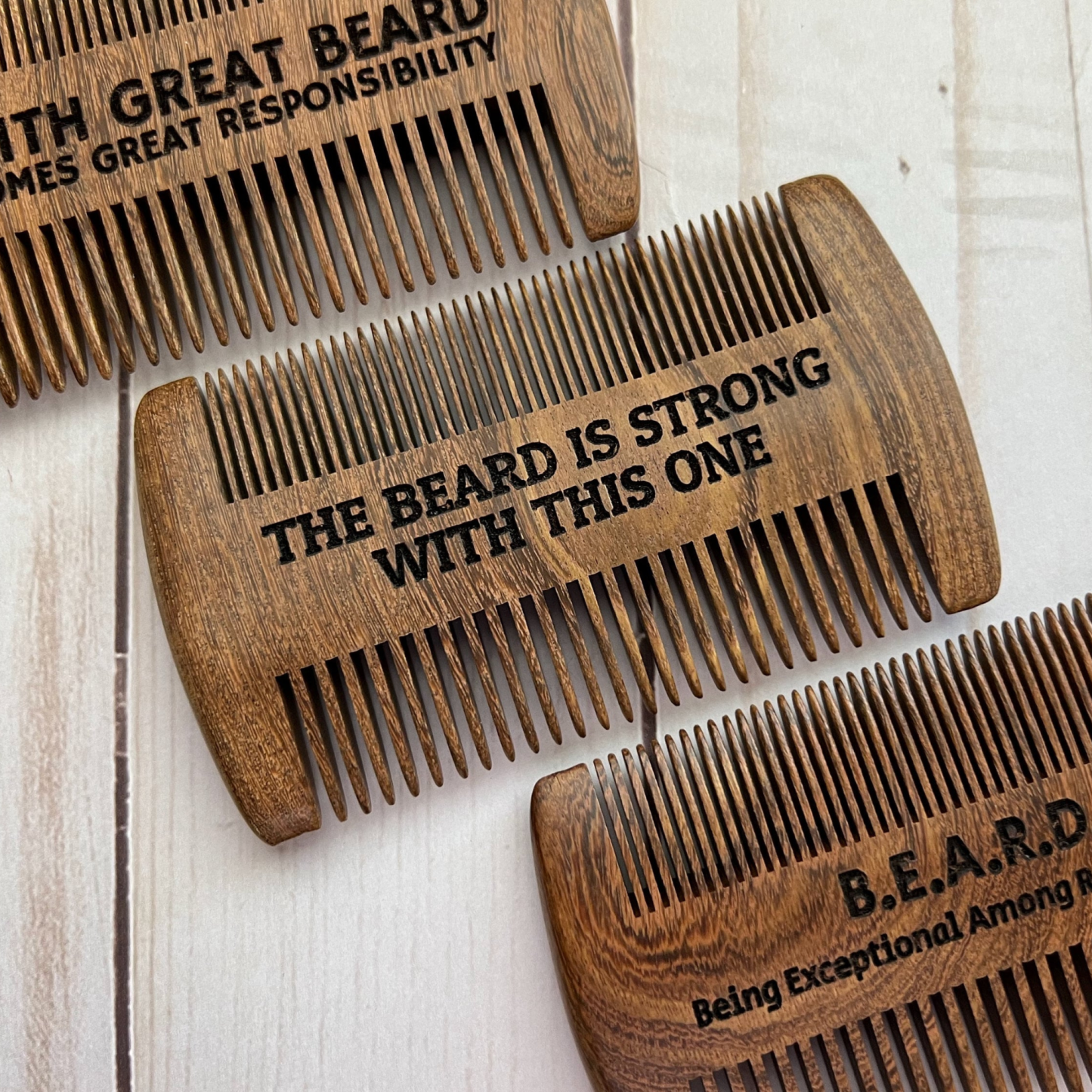 Personalized Name Wood Beard Comb for Unique & Love | JNSTool02