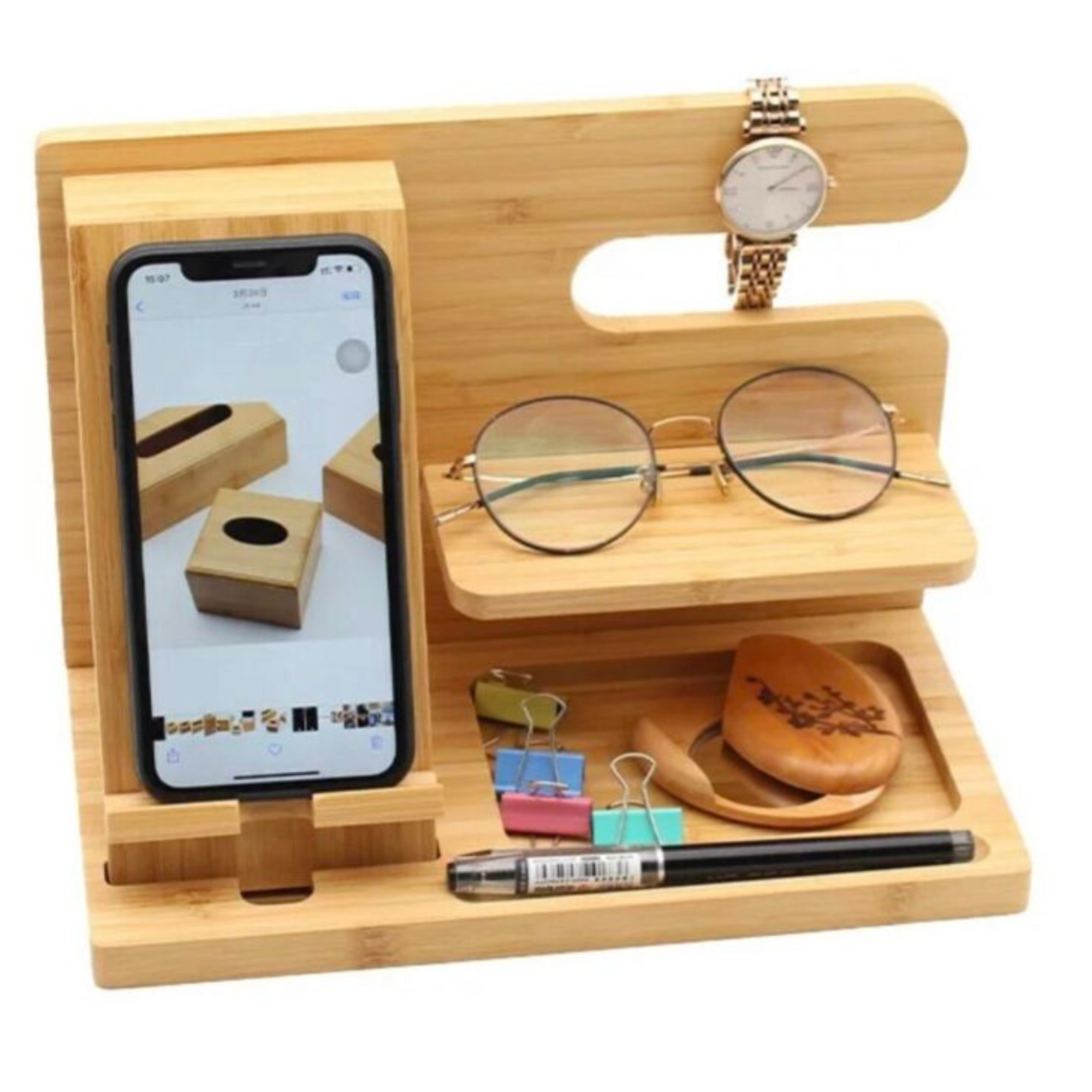 Personalized Wood Engraved Docking Station | JNSDec101