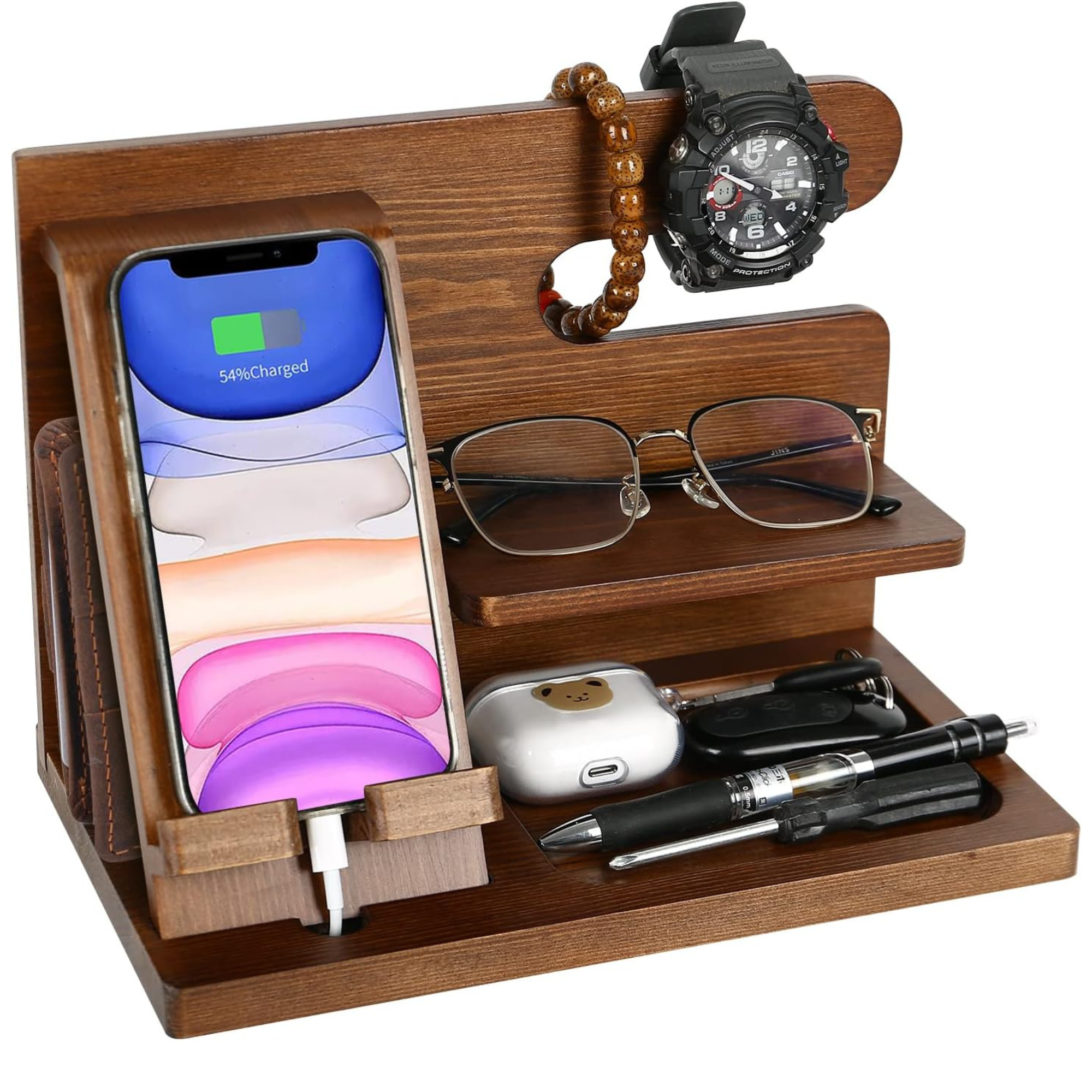 Personalized Wood Engraved Docking Station | JNSDec101