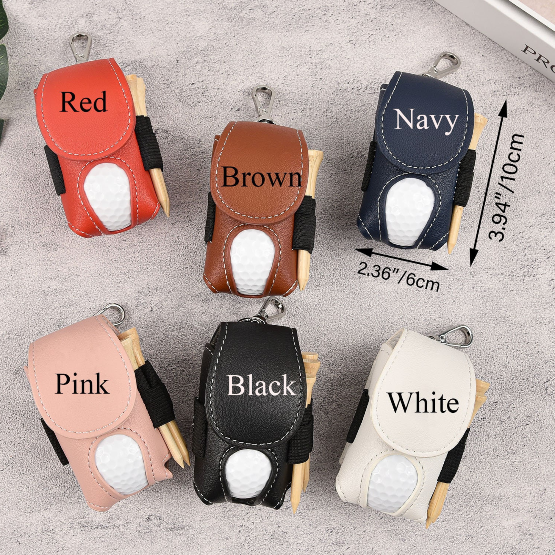 Personalized Monogram Golf Ball Leather Bag | JNSBag60