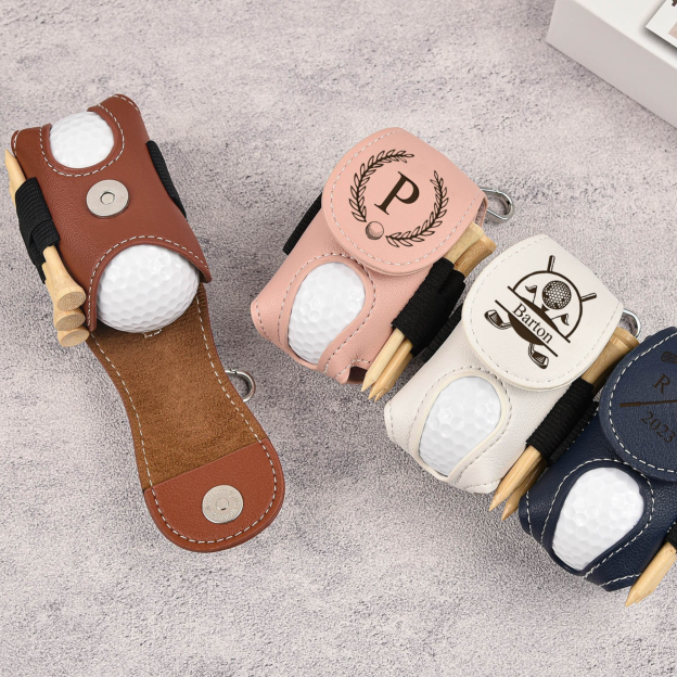 Personalized Monogram Golf Ball Leather Bag | JNSBag60