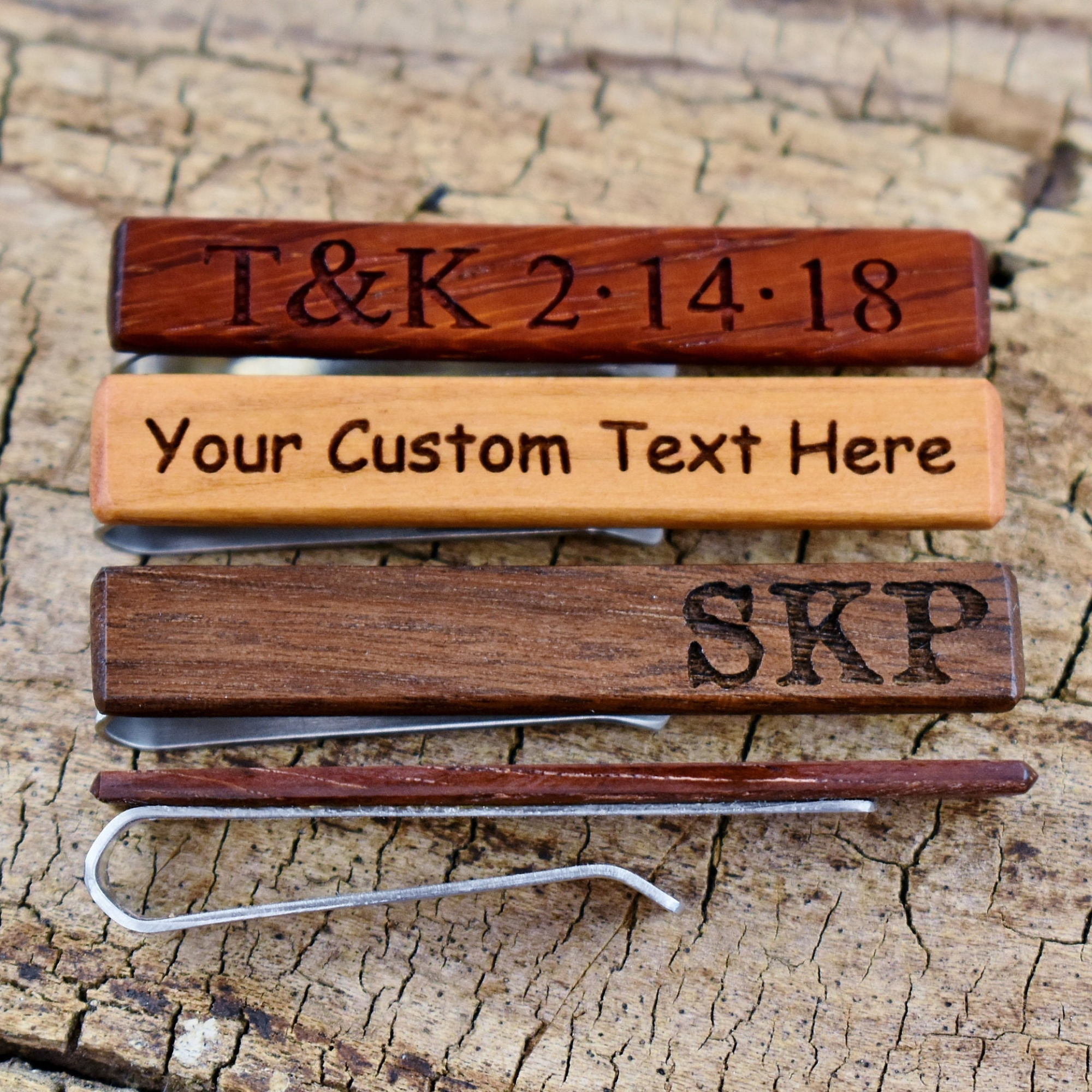 Personalized Wooden Tie Clip for Unique & Love  | JNSDec108