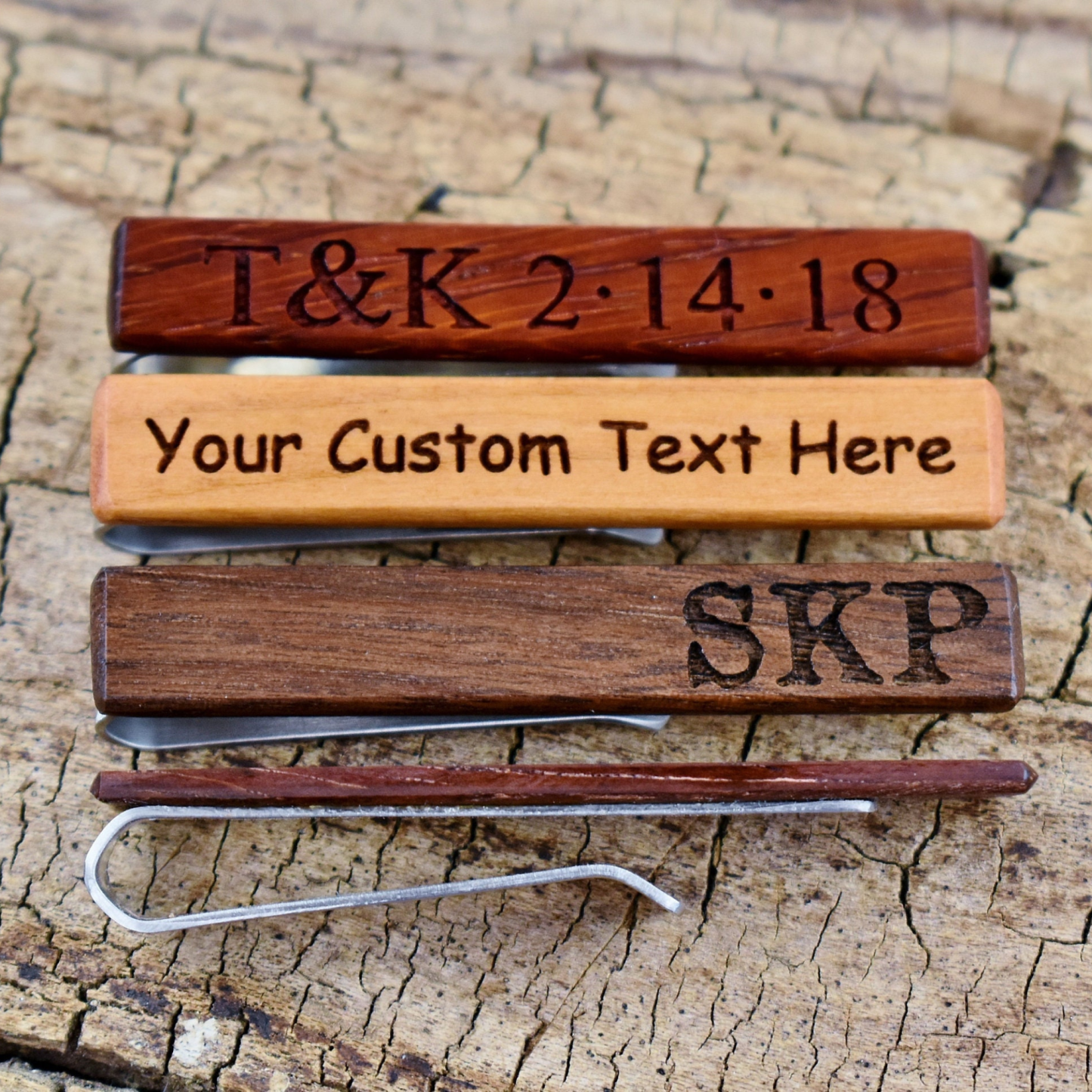 Personalized Wooden Tie Clip for Unique & Love  | JNSDec108
