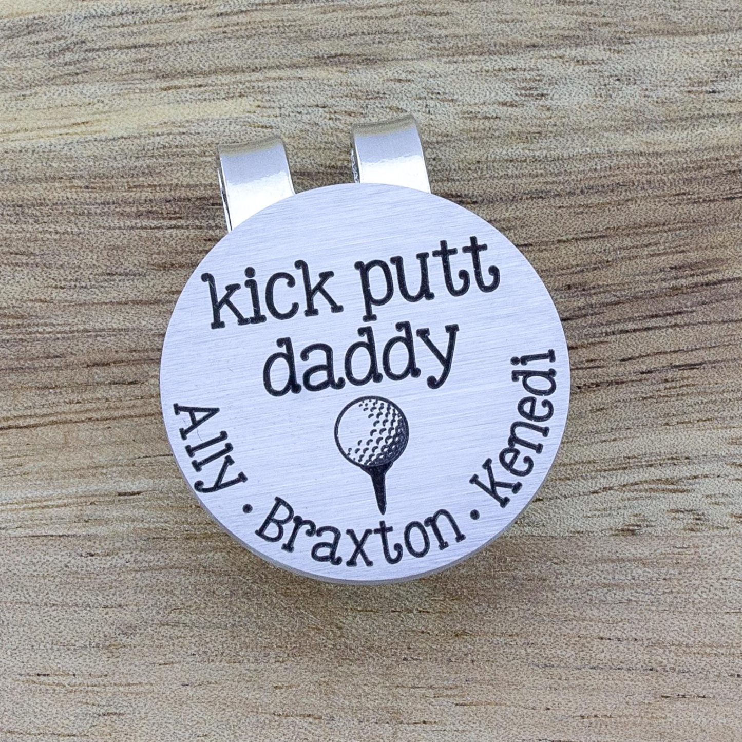 Personalized Engraved Golf Ball Marker with Hat Clip | JNSTool04