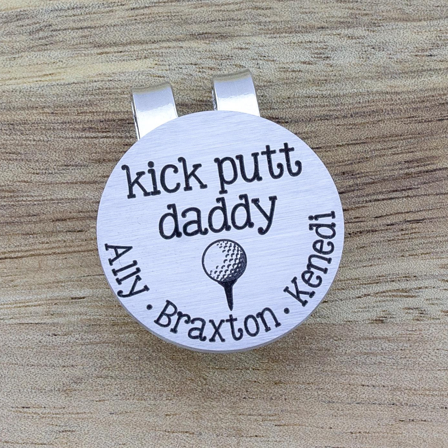 Personalized Engraved Golf Ball Marker with Hat Clip | JNSTool04