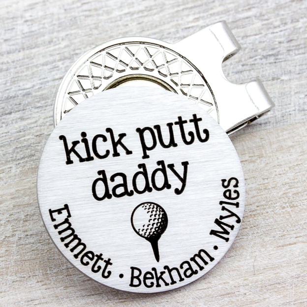 Personalized Engraved Golf Ball Marker with Hat Clip | JNSTool04