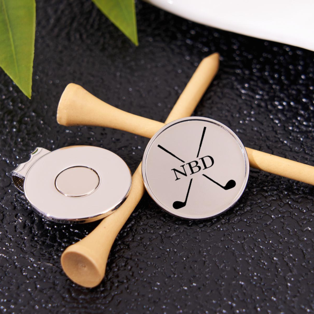 Personalized Engraved Golf Ball Marker with Hat Clip | JNSTool04