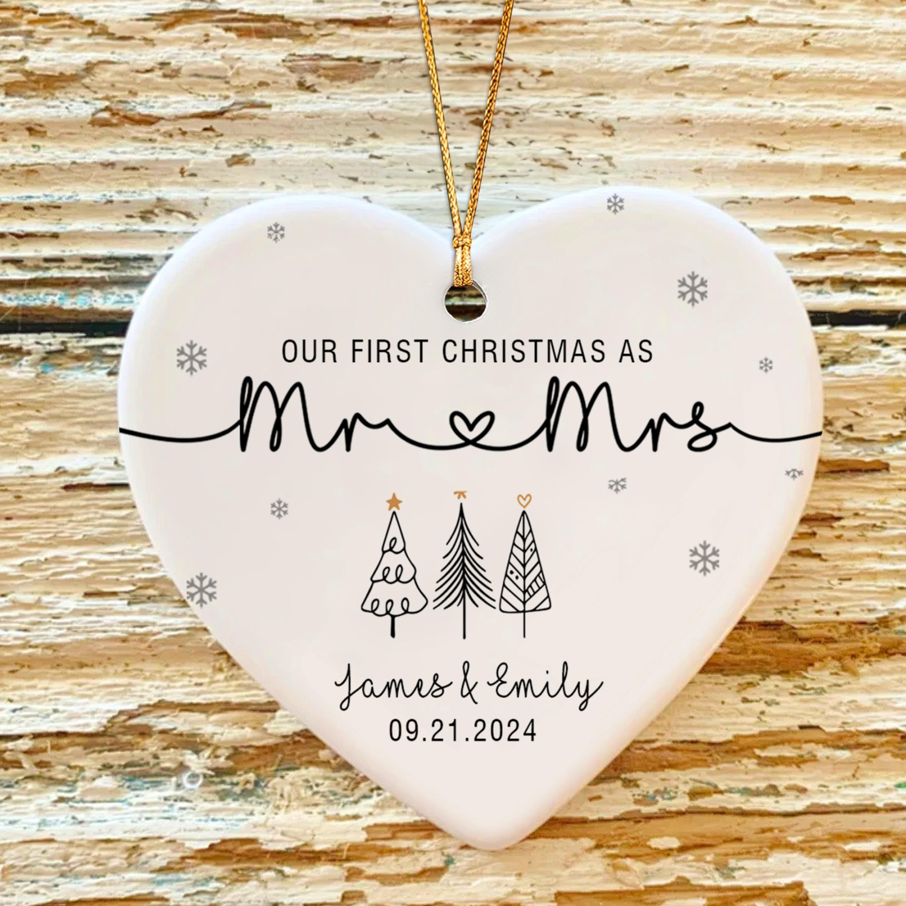 Personalized First Christmas As Mr & Mrs Ornament for Unique & Love | JNSDec112