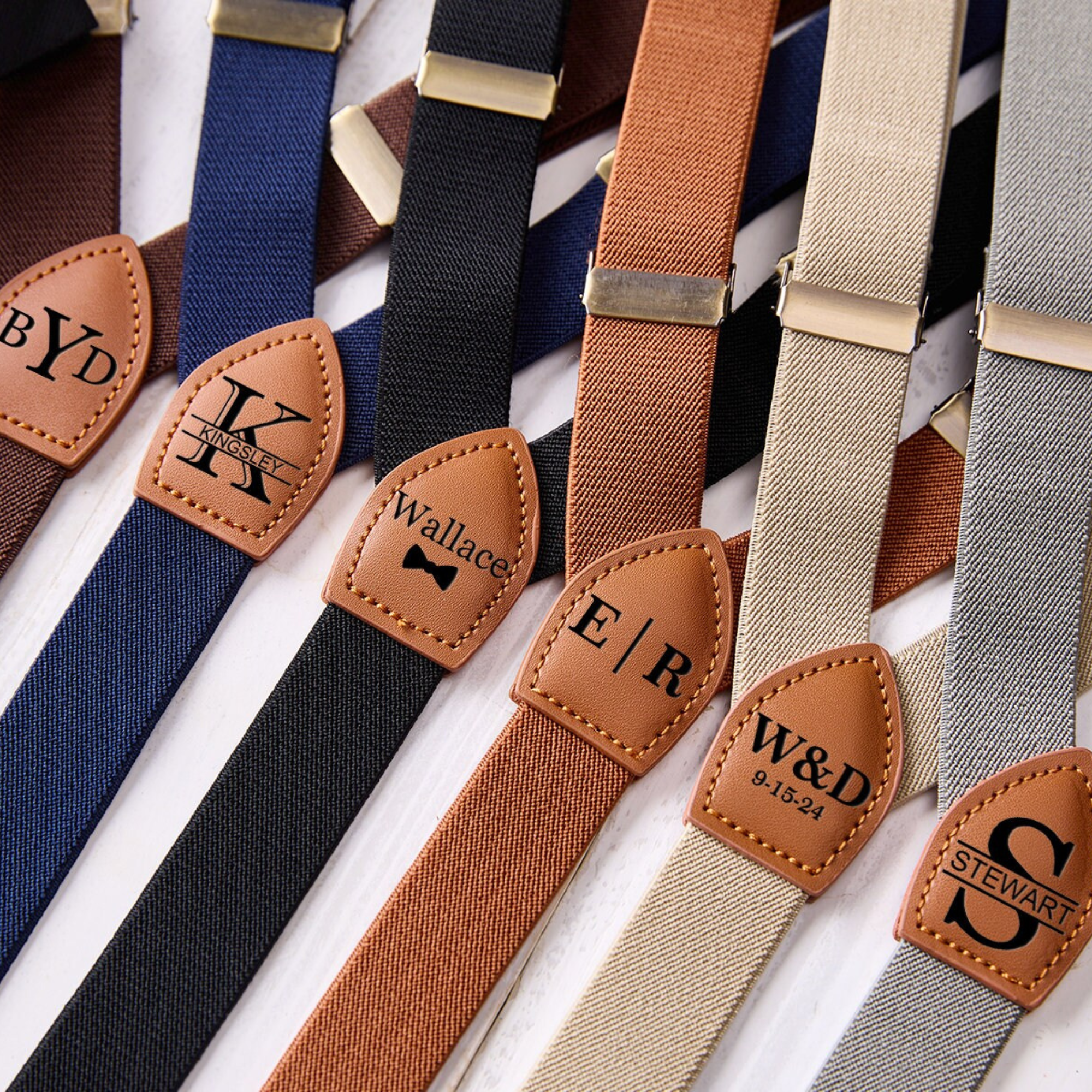 Personalized Monogrammed Leather Patch Braces for Unique & Love | JNSCloth40