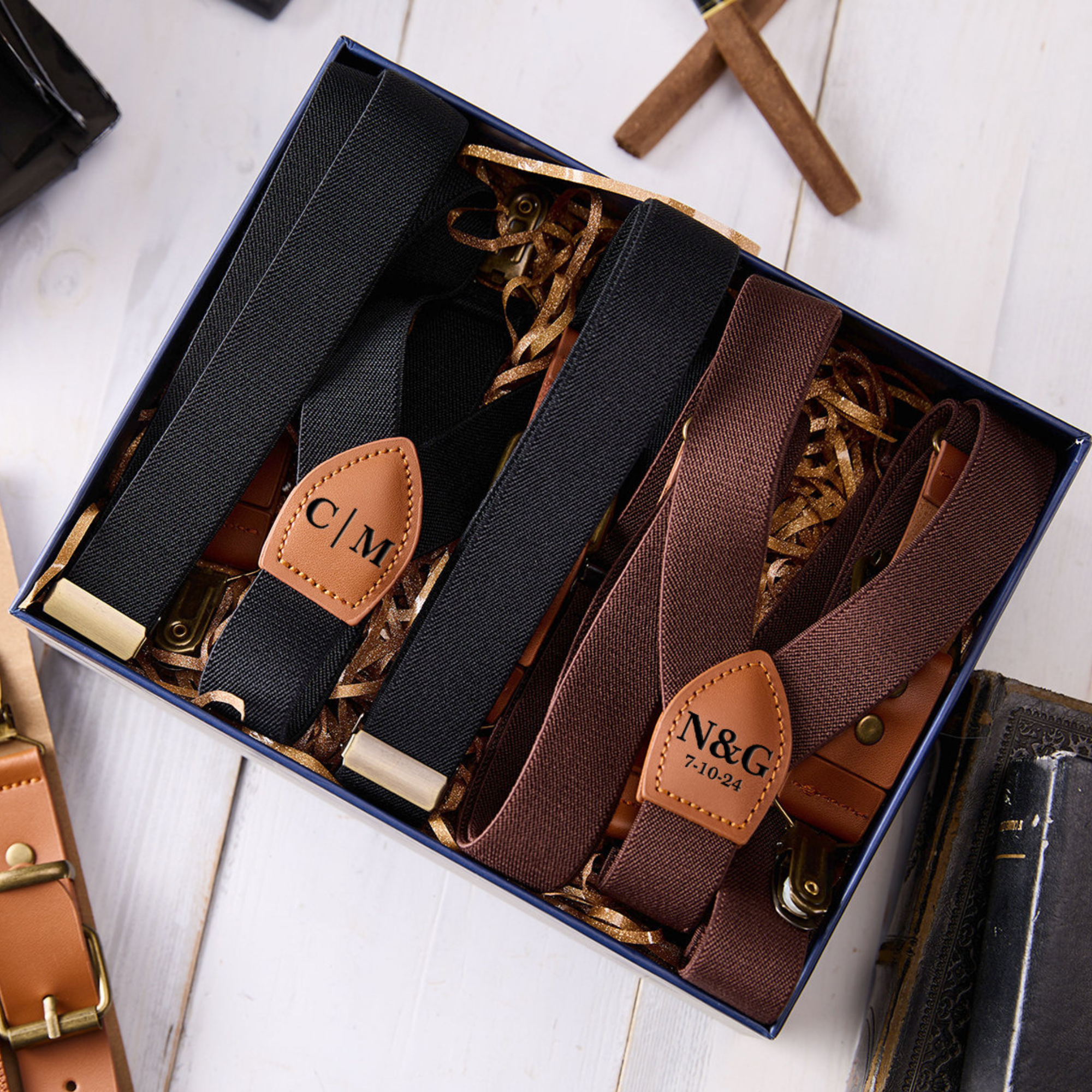 Personalized Monogrammed Leather Patch Braces for Unique & Love | JNSCloth40