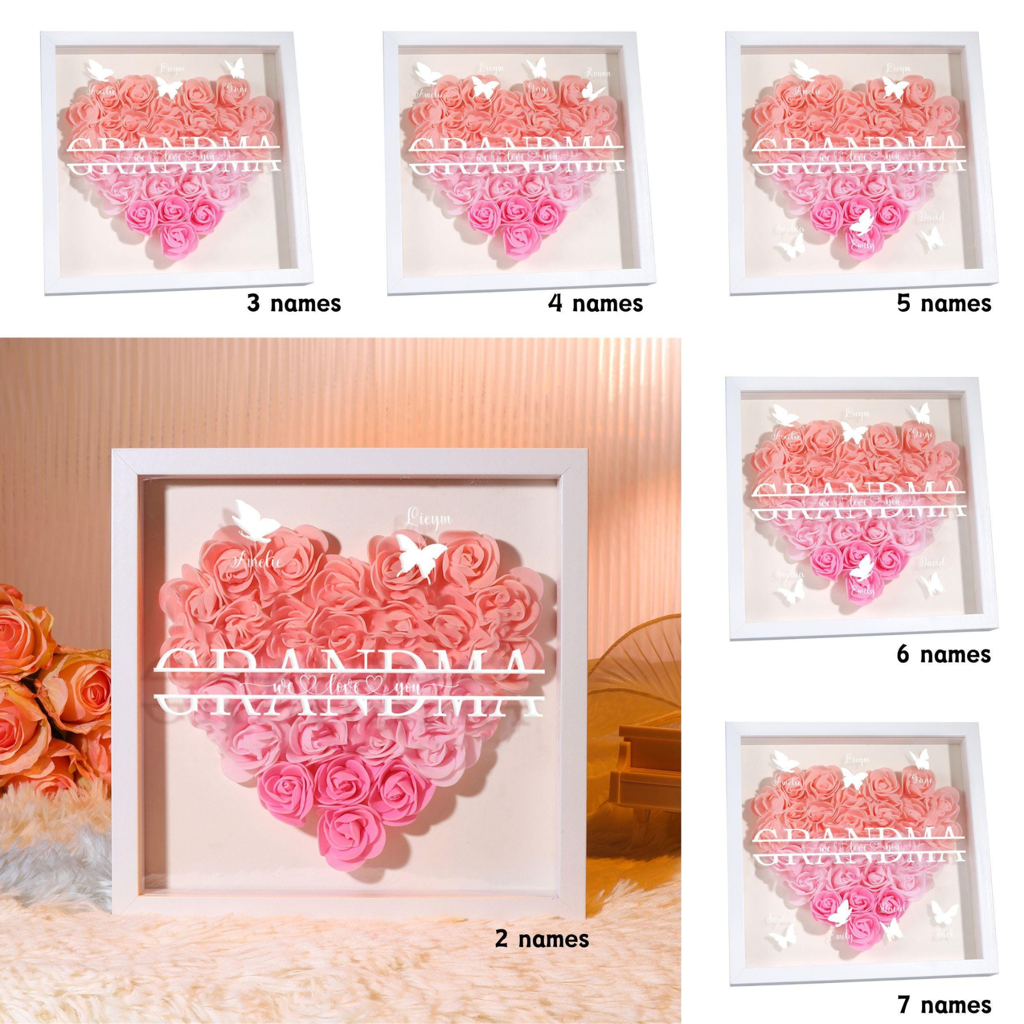 Personalized Flower Heart Shadow Box for Unique & Love | JNSDec129