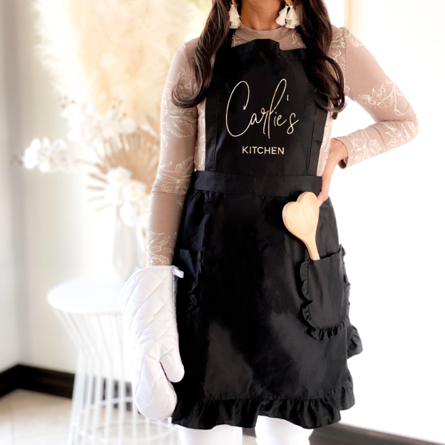 Personalized Name Apron with Ruffled Pockets for Unique & Love | JNSCloth45