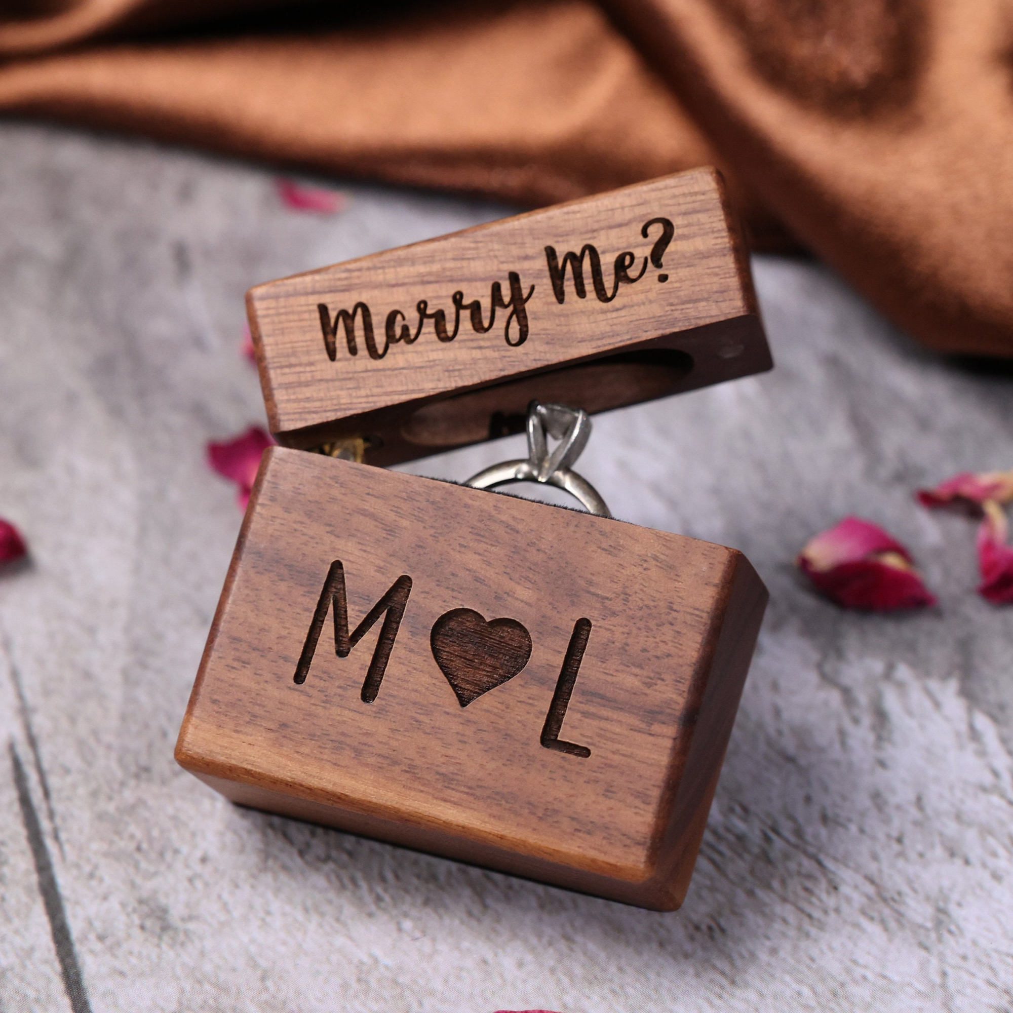 Personalized Wooden Wedding Ring Box for Unique & Love | JNSDec161