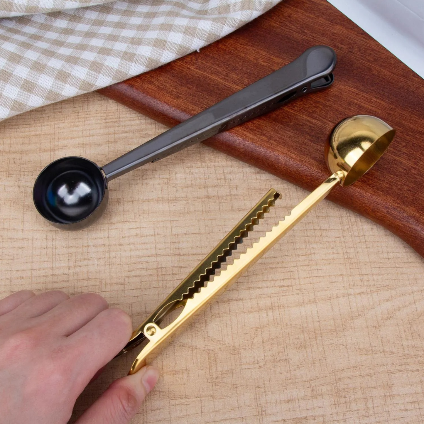 Personalized Engraved 2 in 1 Coffee Scoop and Clip for Unique & Love | JNSTool20