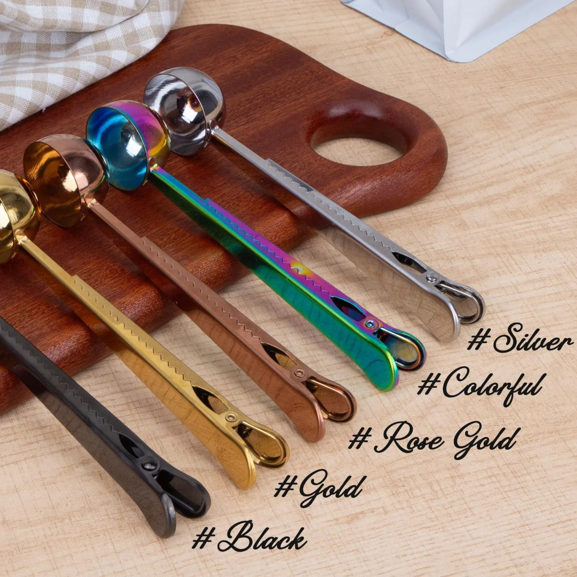 Personalized Engraved 2 in 1 Coffee Scoop and Clip for Unique & Love | JNSTool20