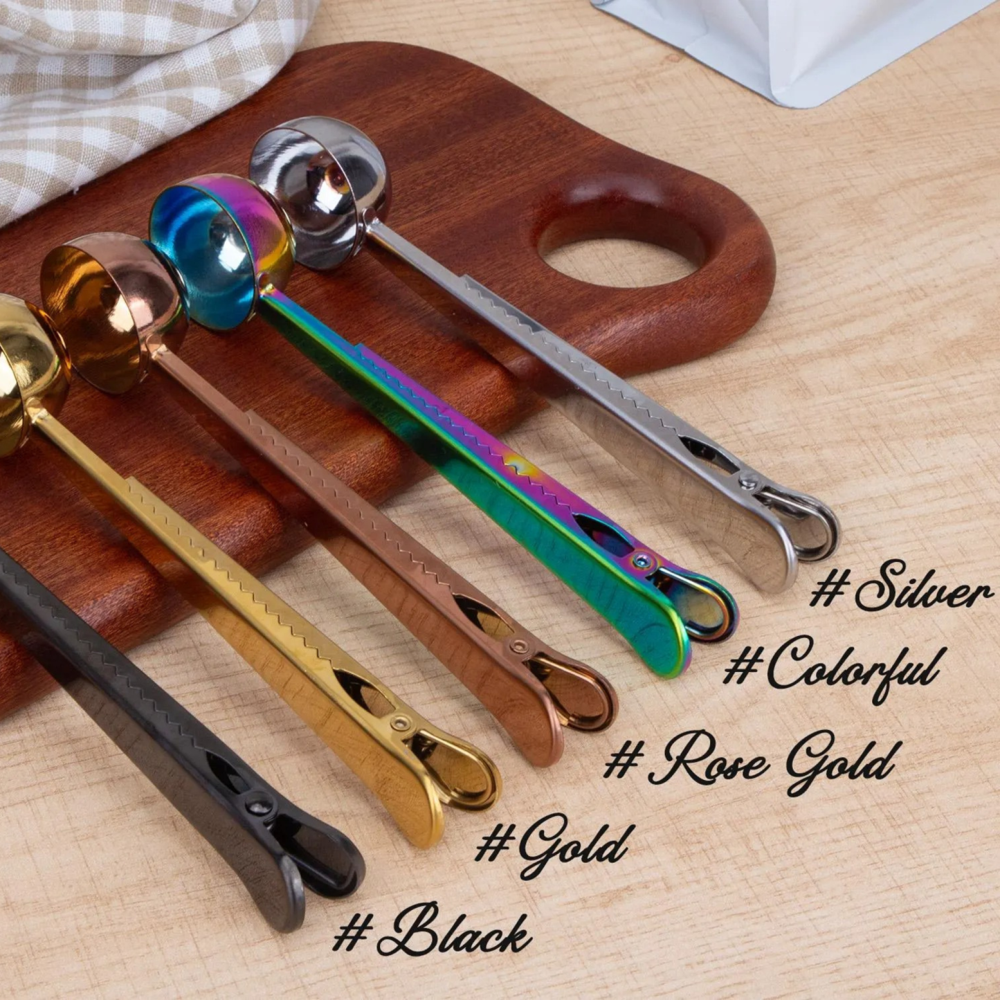 Personalized Engraved 2 in 1 Coffee Scoop and Clip for Unique & Love | JNSTool20