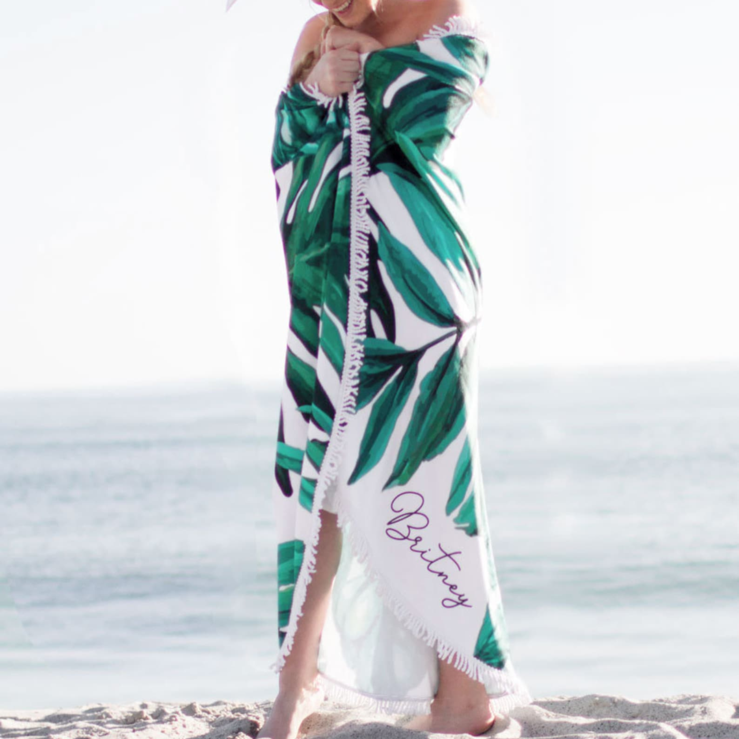 Personalized Tropical Round Beach Towels for Unique & Love | JNSTowel02