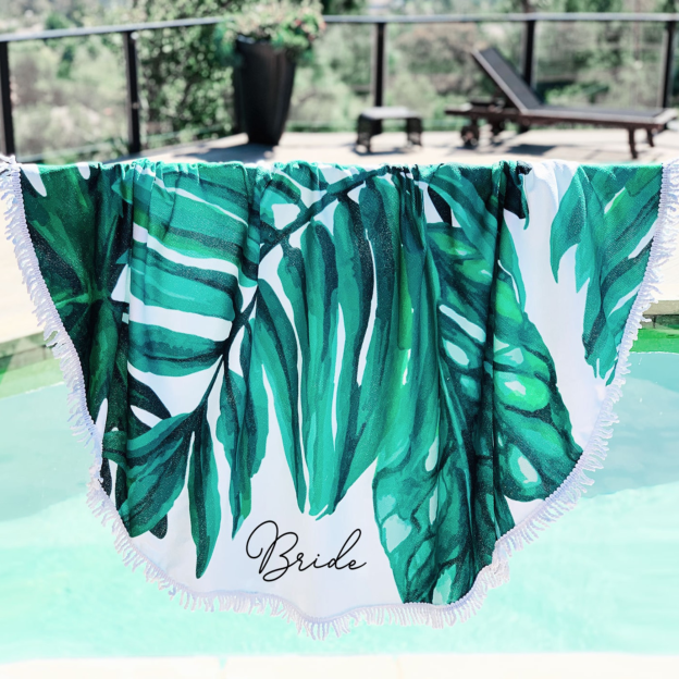 Personalized Tropical Round Beach Towels for Unique & Love | JNSTowel02