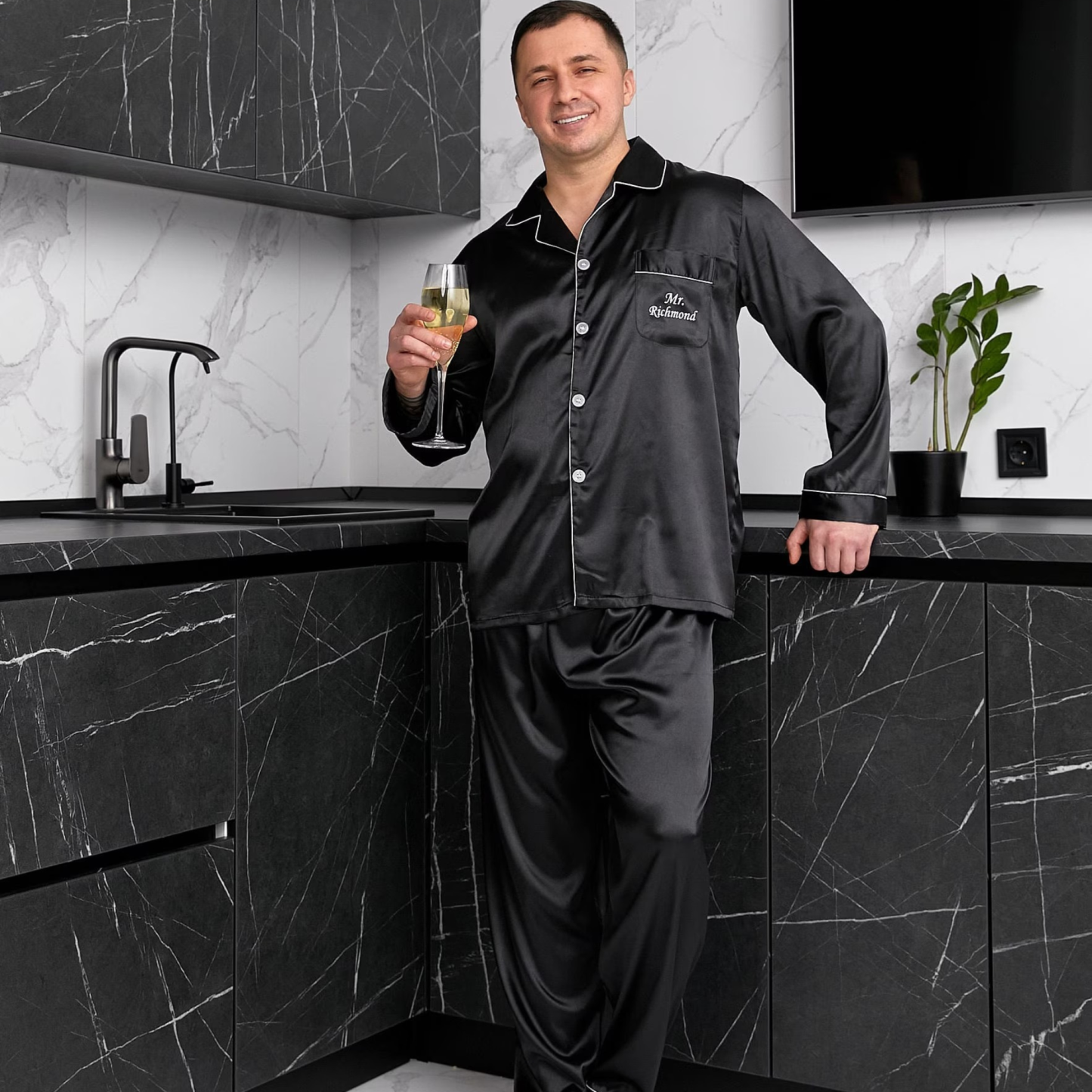 Personalized Mr and Mrs Satin Pajama Set for Unique & Love | JNSCloth53