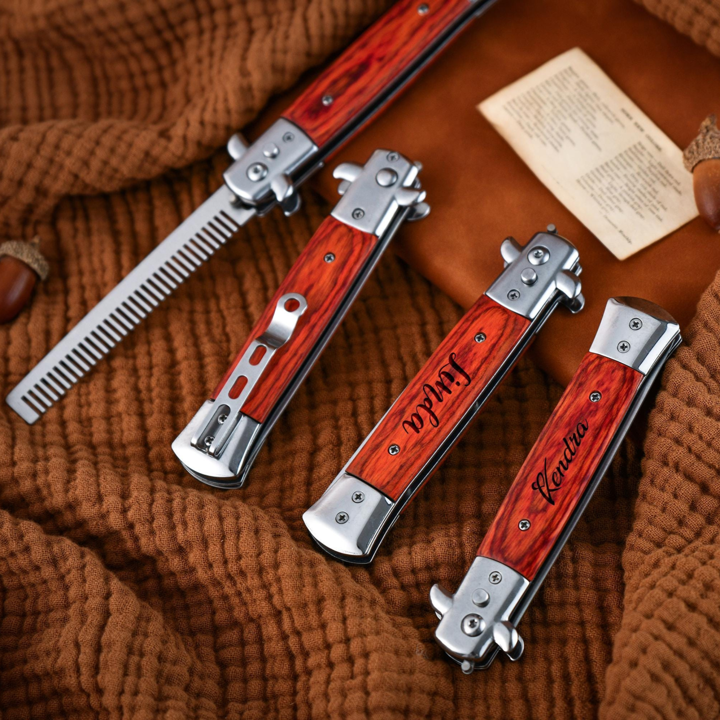 Personalized Folding Engraved Hair Beard Comb for Unique & Love | JNSTool27